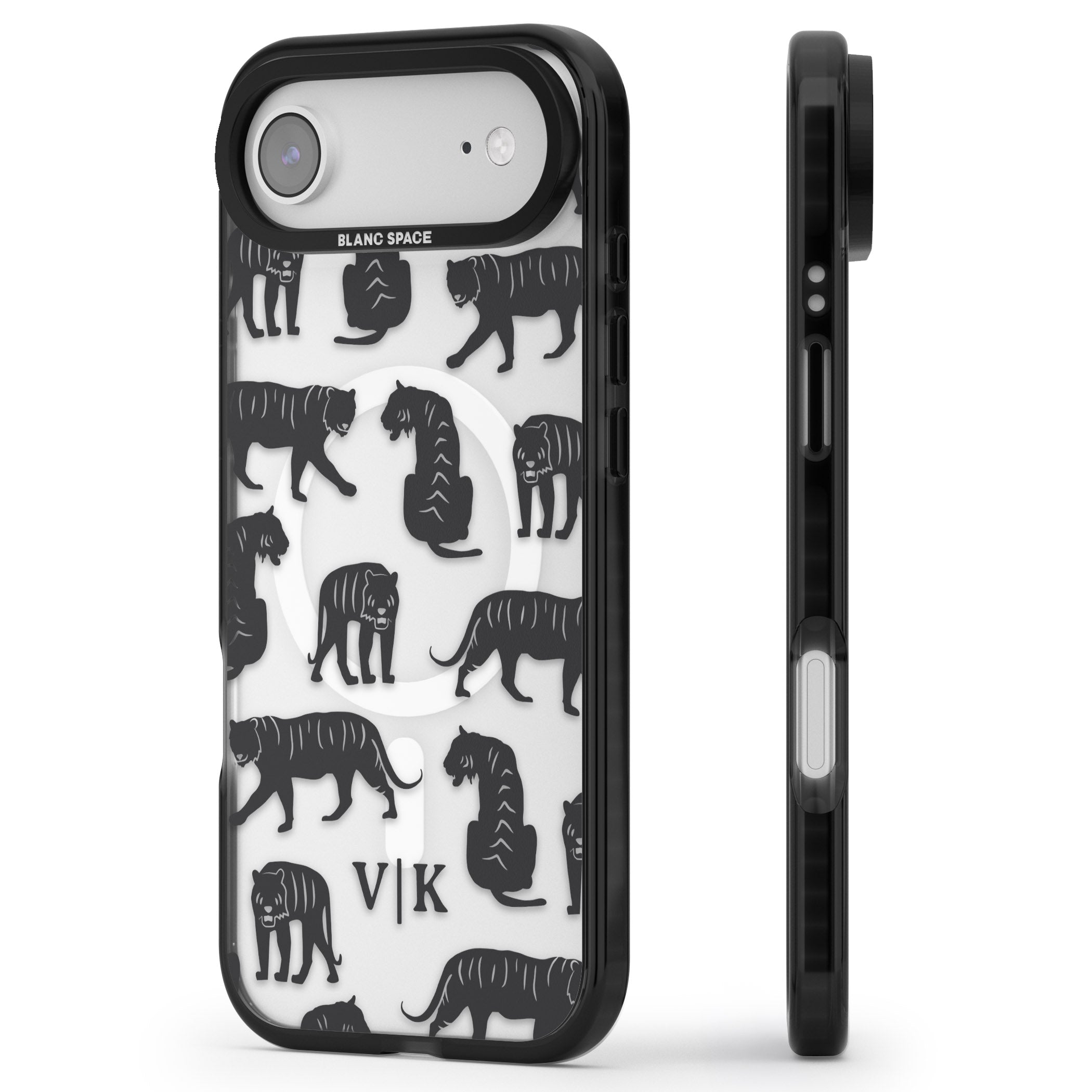 Personalised Tiger Silhouettes iPhone 17 Air Impact Pro Black Phone Case Side Profile