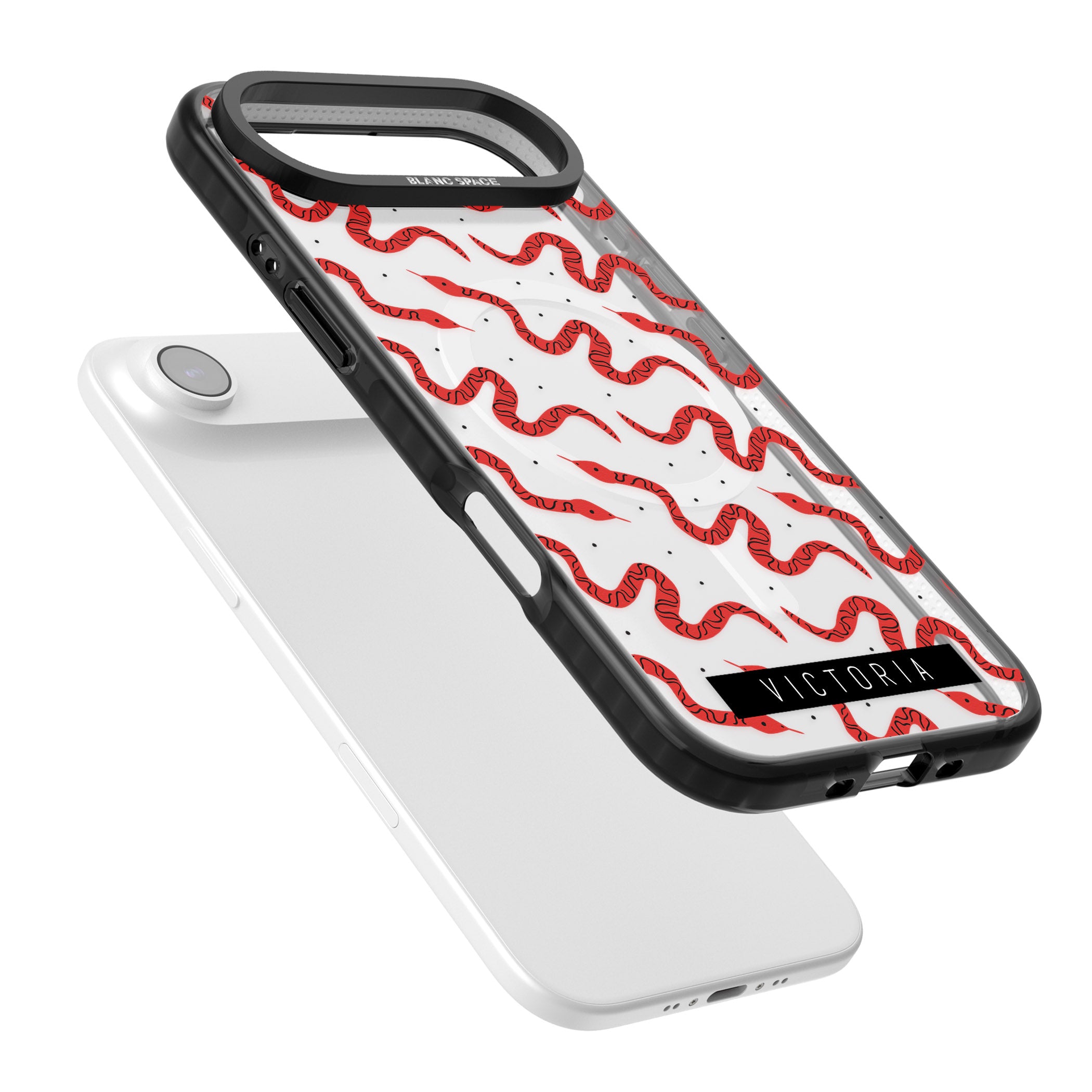 Personalised Red Snake Pattern iPhone 17 Air Impact Pro Black Phone Case Colours