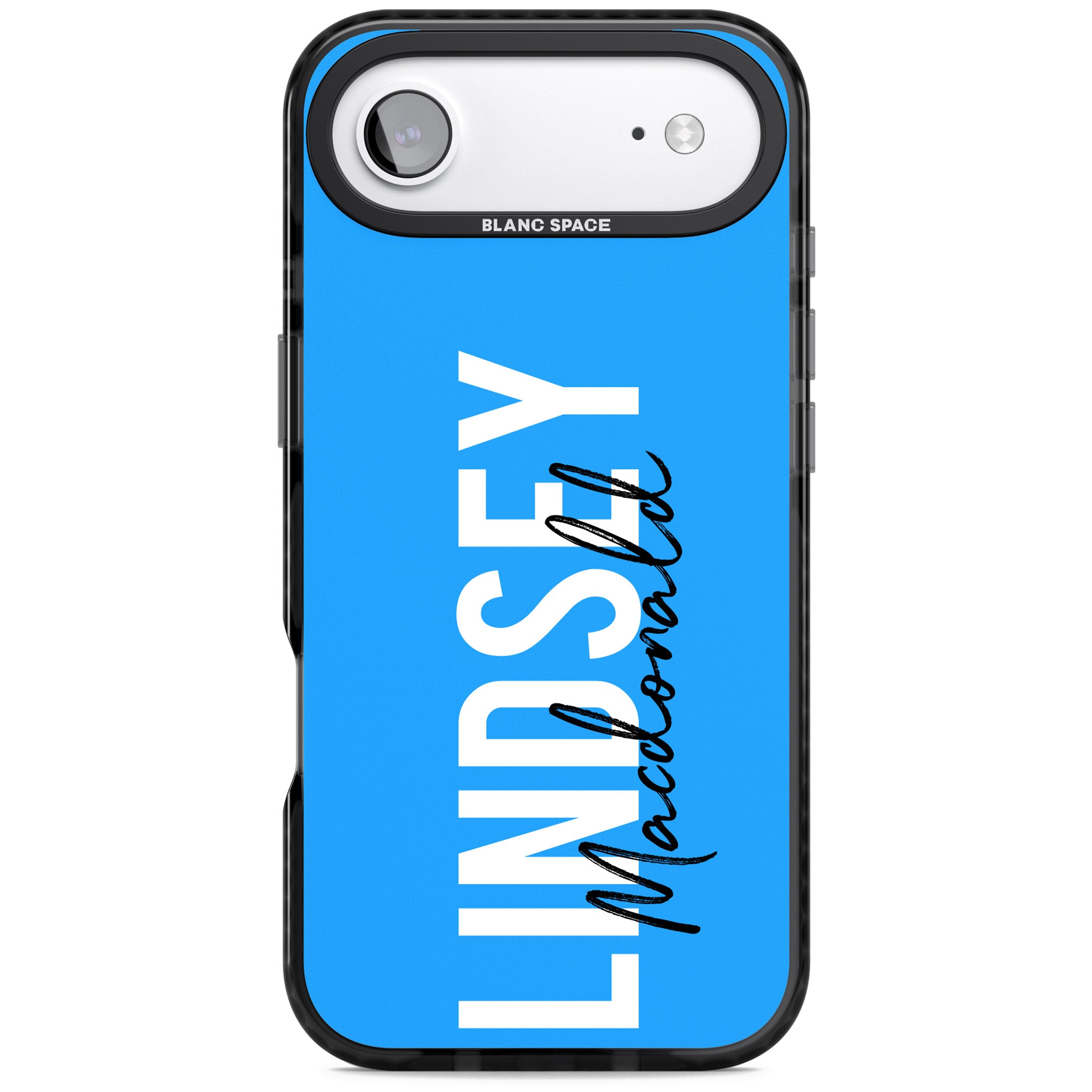 Personalised Bold Name: Blue iPhone 17 Air Impact Pro Black Phone Case