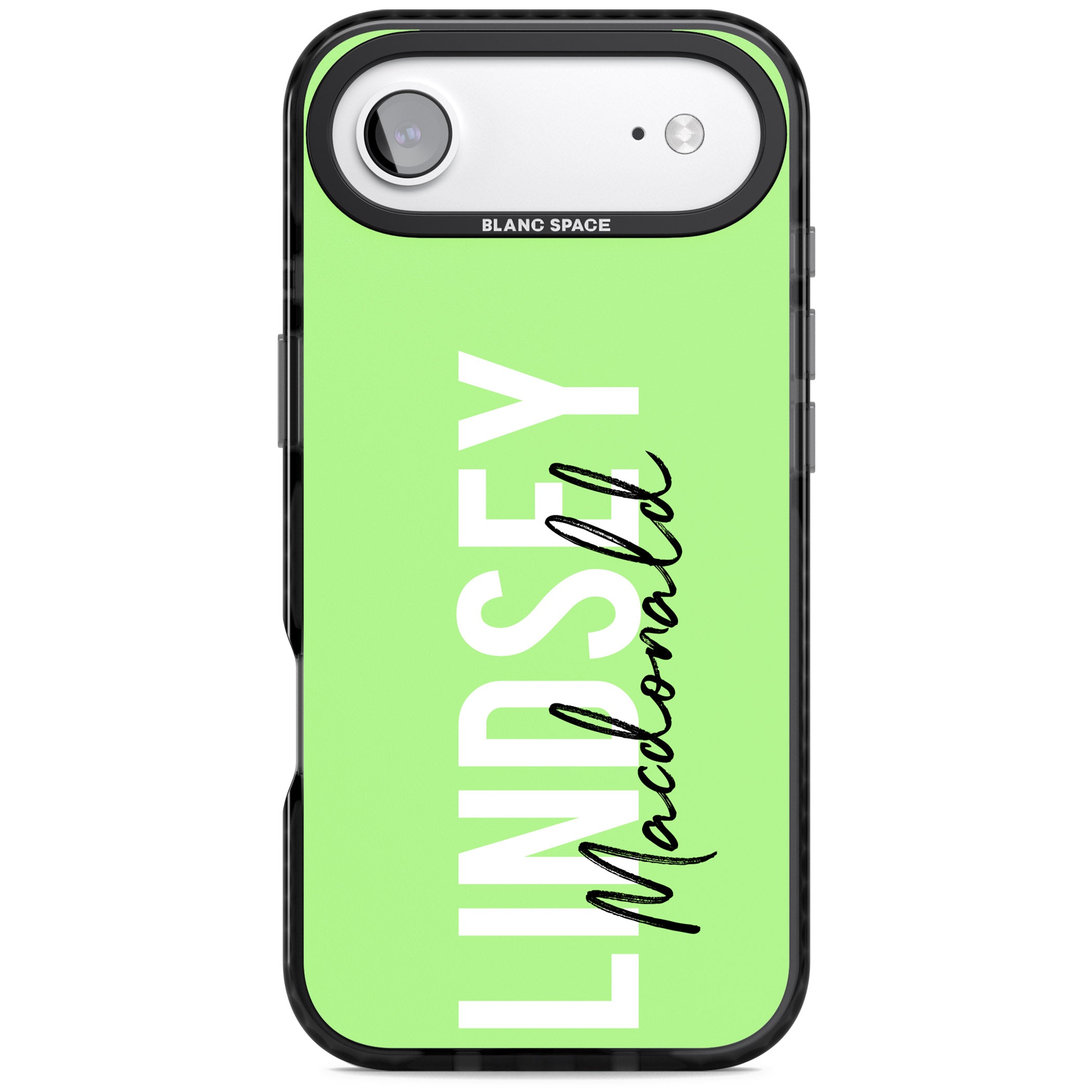 Personalised Bold Name: Lime iPhone 17 Air Impact Pro Black Phone Case