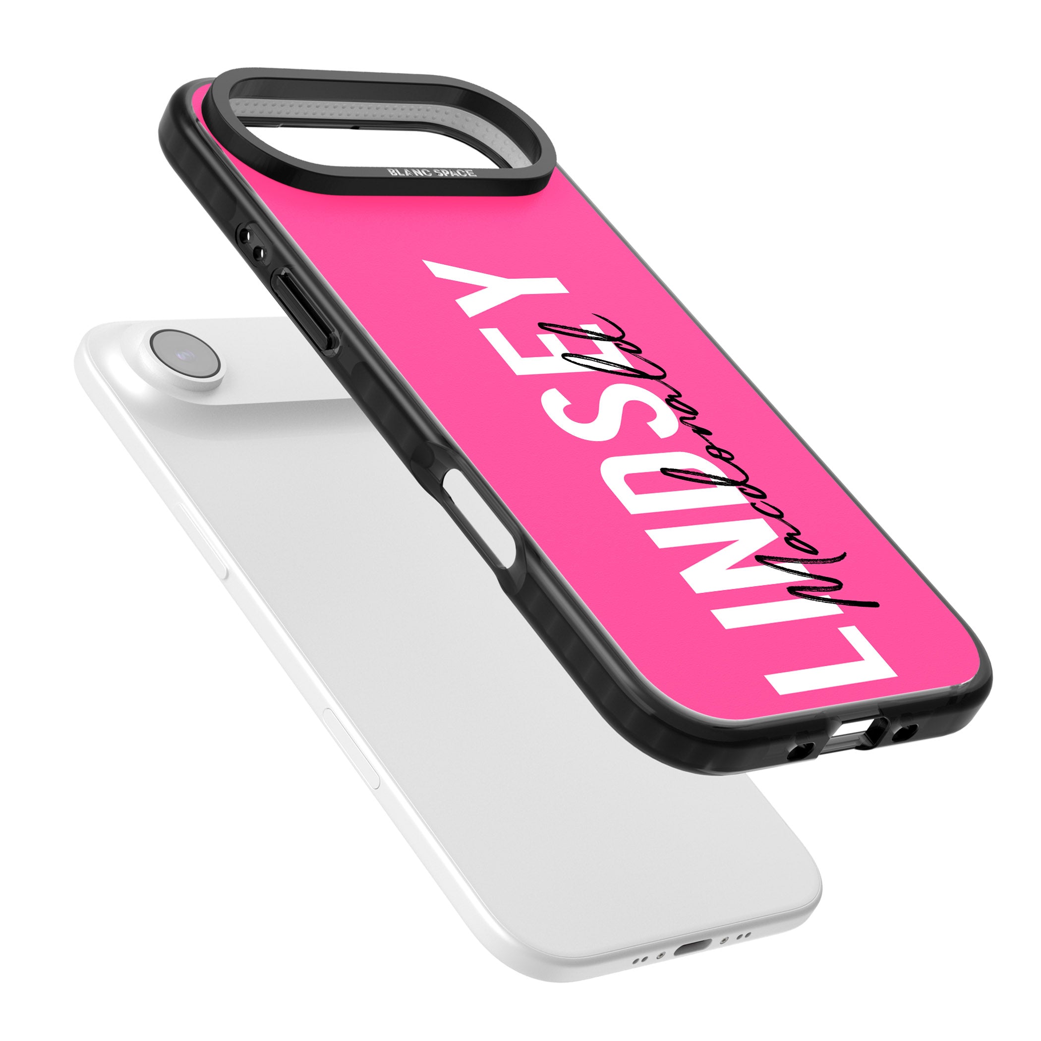 Personalised Bold Name: Pink iPhone 17 Air Impact Pro Black Phone Case Colours