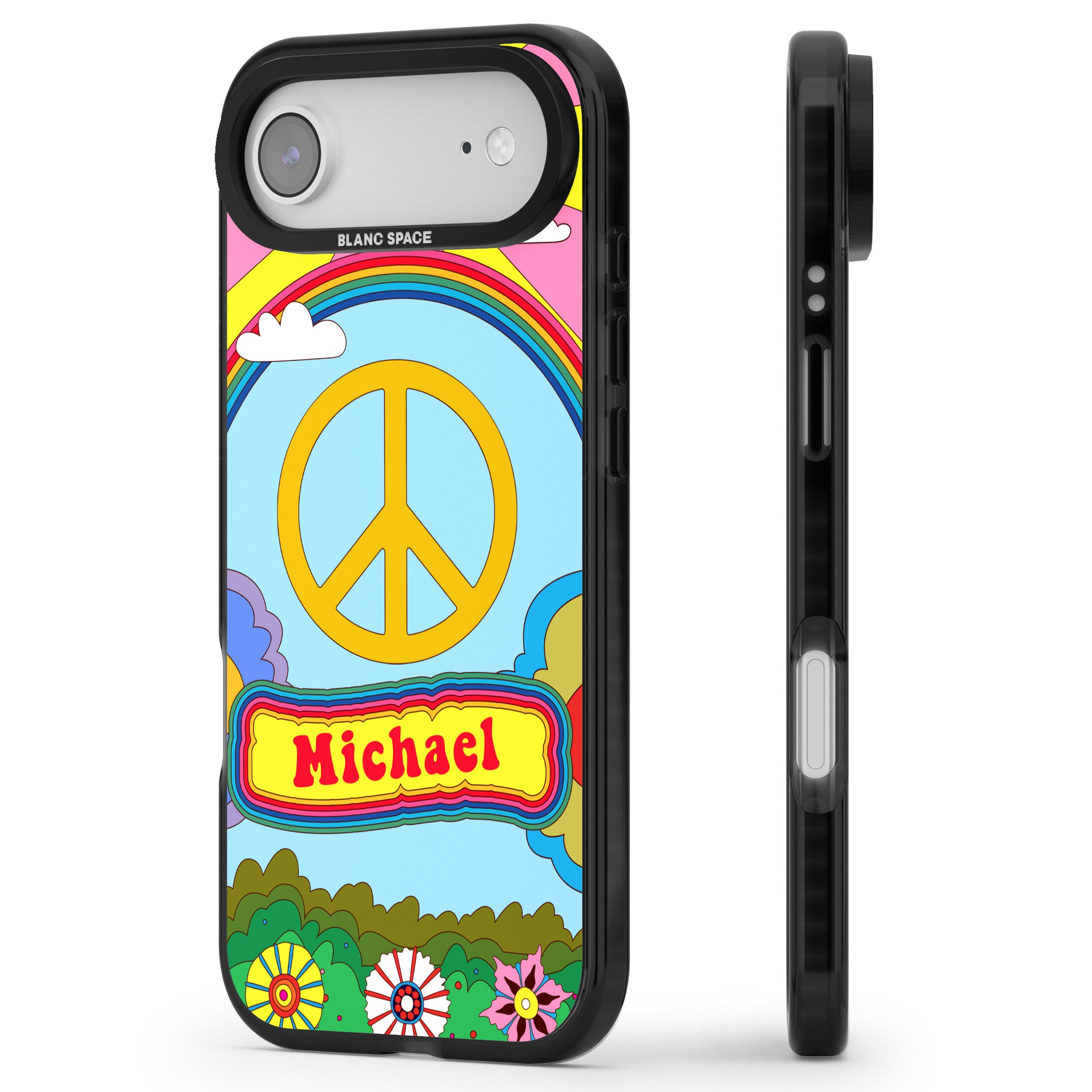 Personalised Happy Days iPhone 17 Air Impact Pro Black Phone Case Side Profile