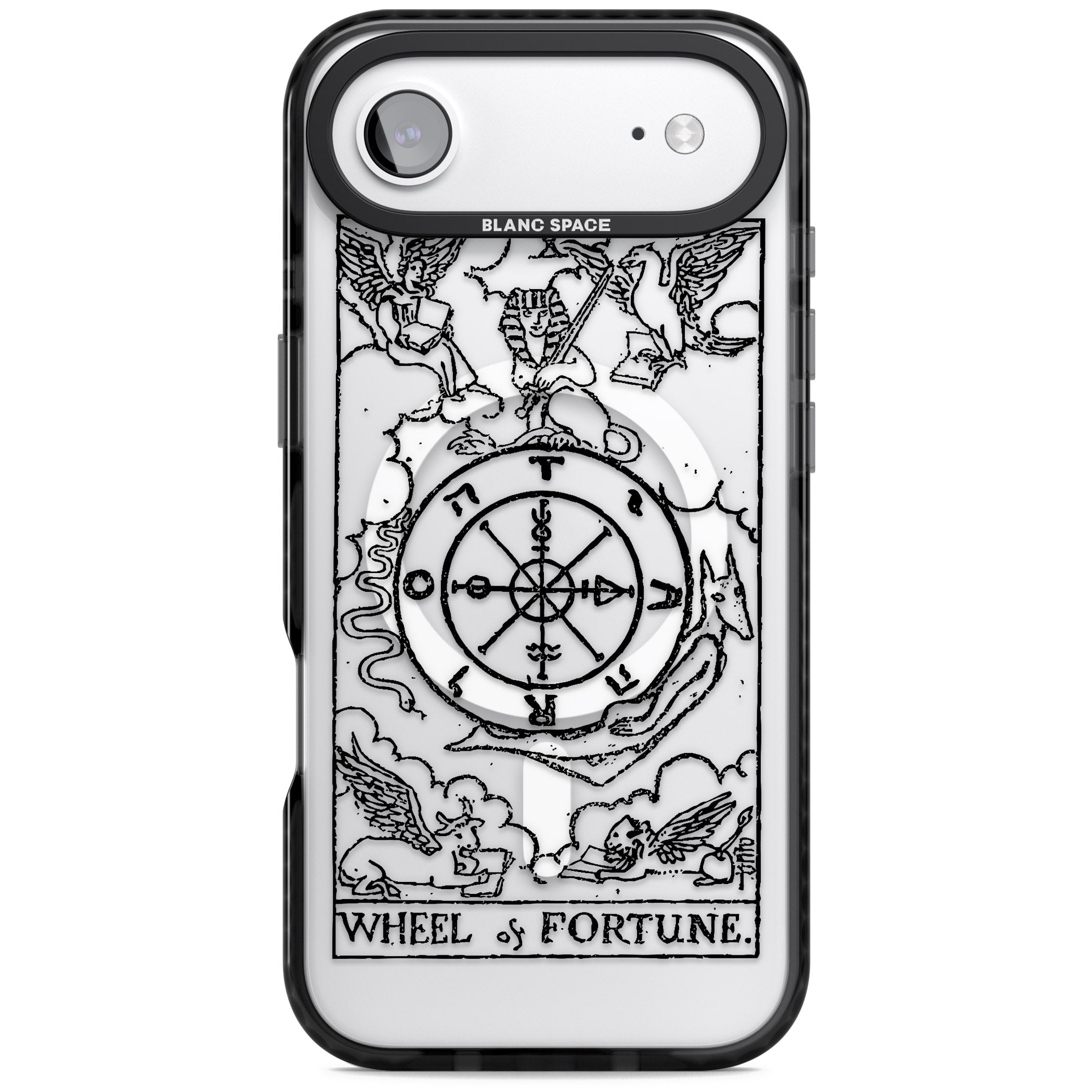 Personalised Wheel Of Fortune Tarot Transparent iPhone 17 Air Impact Pro Black Phone Case