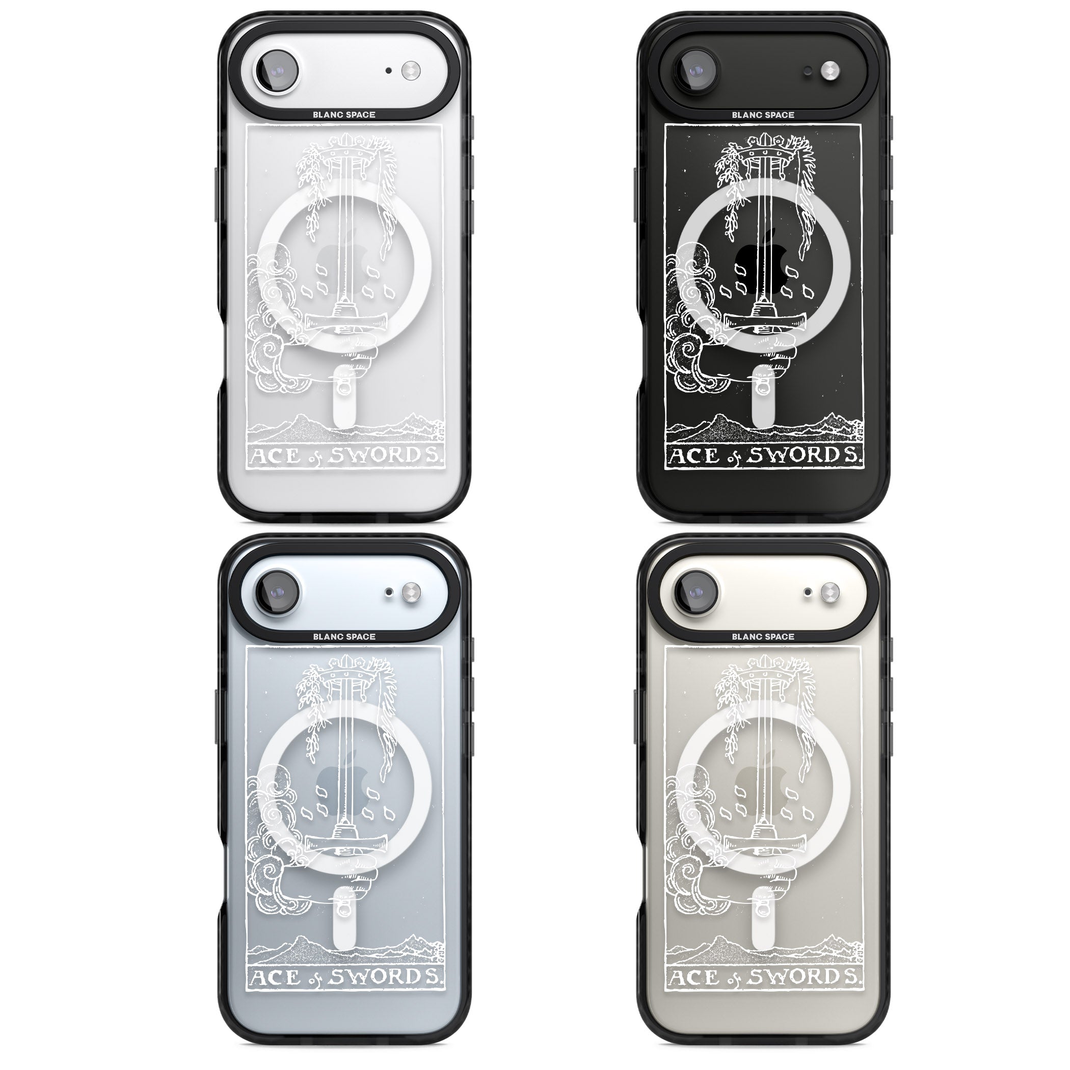 Personalised Ace Of Swords Tarot Card (White) iPhone 17 Air Impact Pro Black Phone Case APT Impact Protection