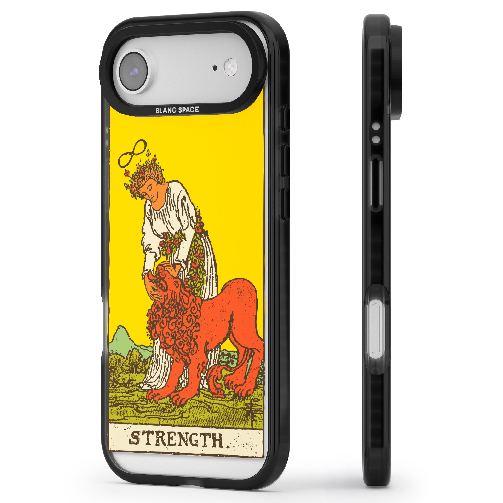 Personalised Strength Tarot Card (Color) iPhone 17 Air Impact Pro Black Phone Case Side Profile