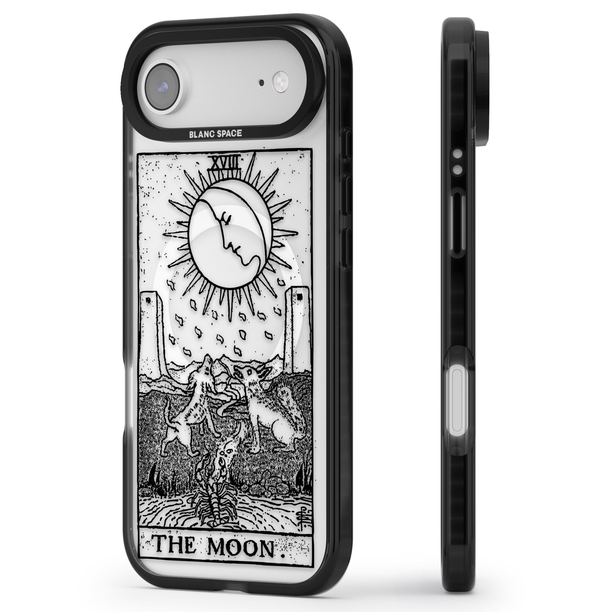 Personalised The Moon Tarot Card (Clear) iPhone 17 Air Impact Pro Black Phone Case Side Profile