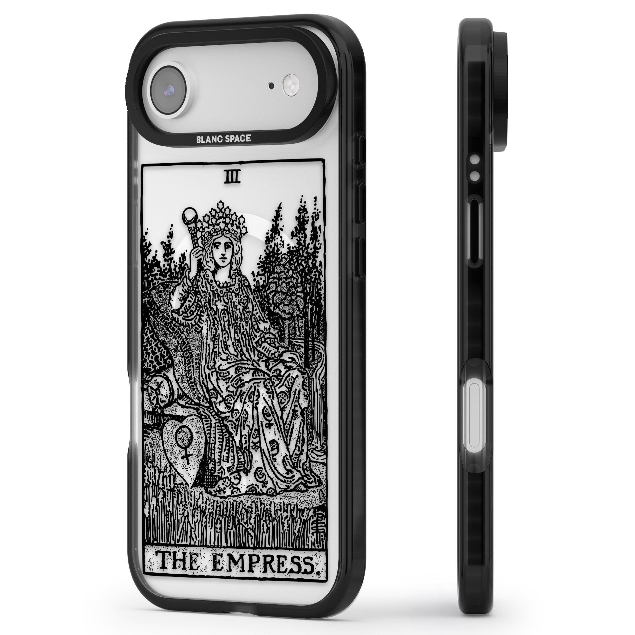 Personalised The Empress Tarot Card (Clear) iPhone 17 Air Impact Pro Black Phone Case Side Profile
