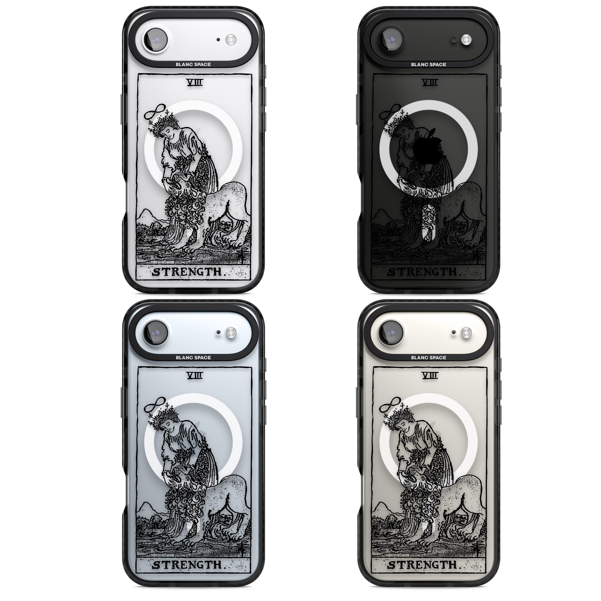 Personalised Strength Tarot Card (Clear) iPhone 17 Air Impact Pro Black Phone Case APT Impact Protection