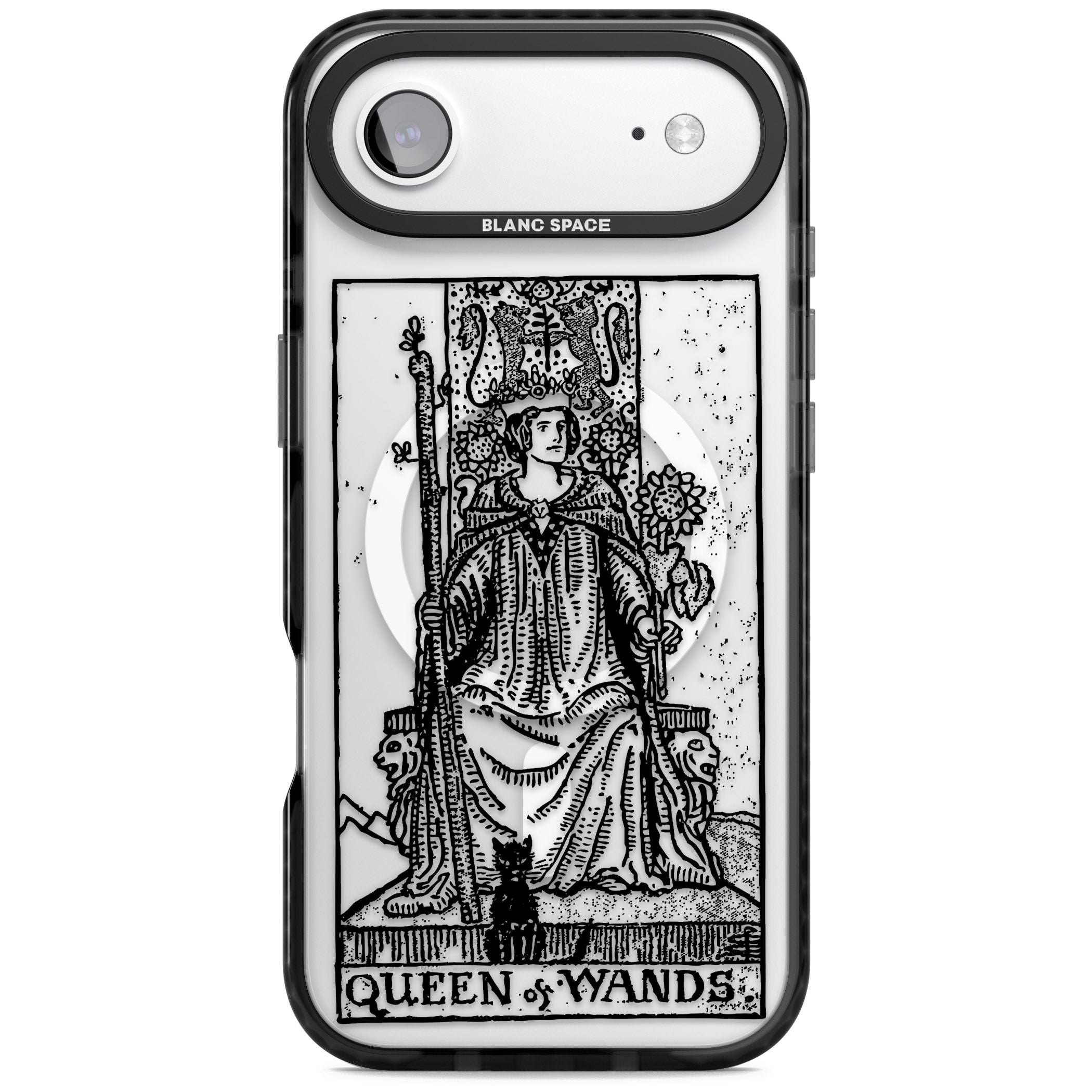 Personalised Queen Of Wands Tarot Card (Clear) iPhone 17 Air Impact Pro Black Phone Case
