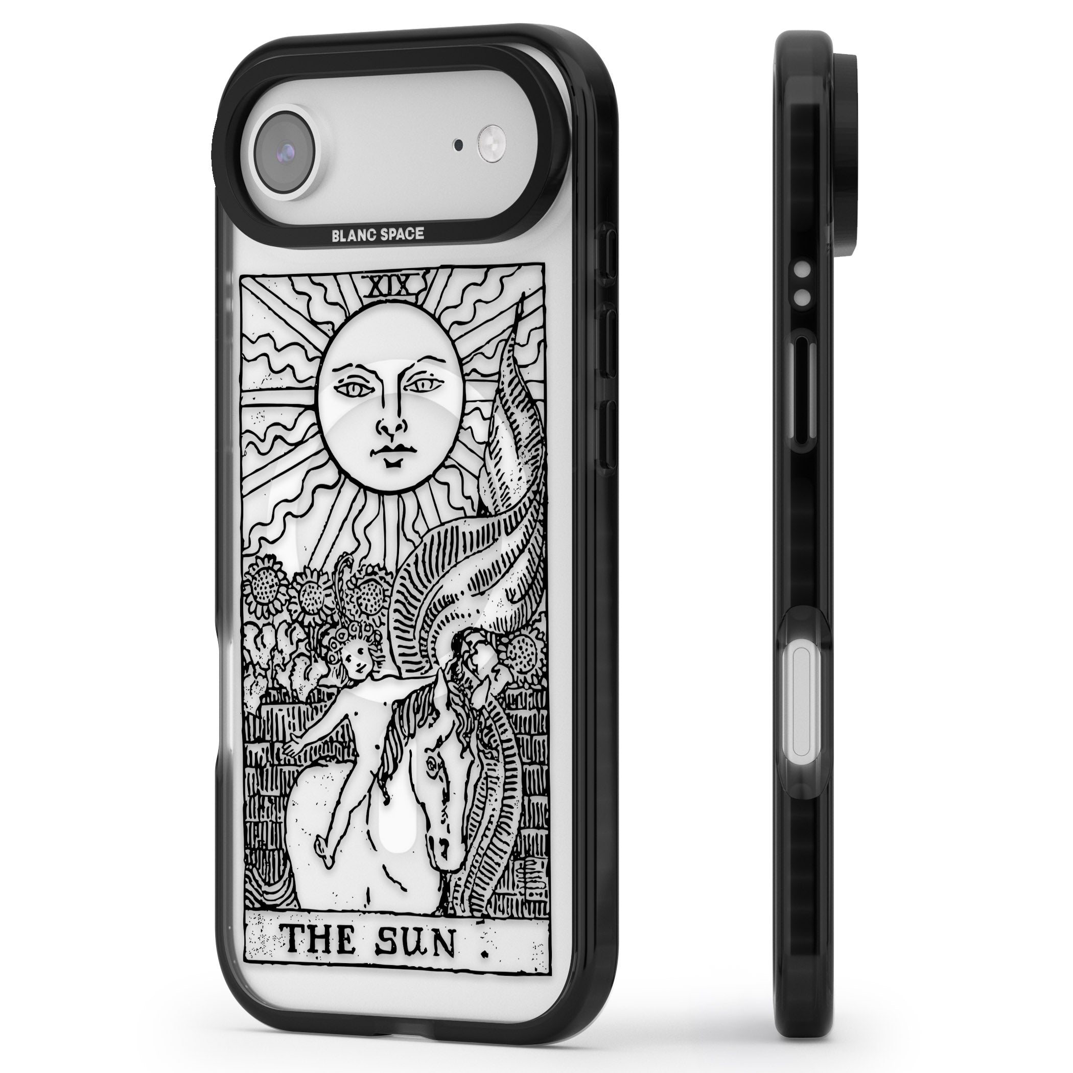Personalised The Sun Tarot Card (Clear) iPhone 17 Air Impact Pro Black Phone Case Side Profile