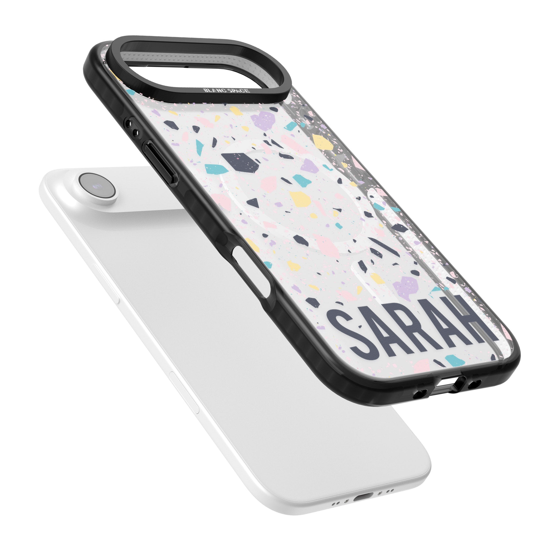 Personalised Pastel Terrazzo iPhone 17 Air Impact Pro Black Phone Case Colours