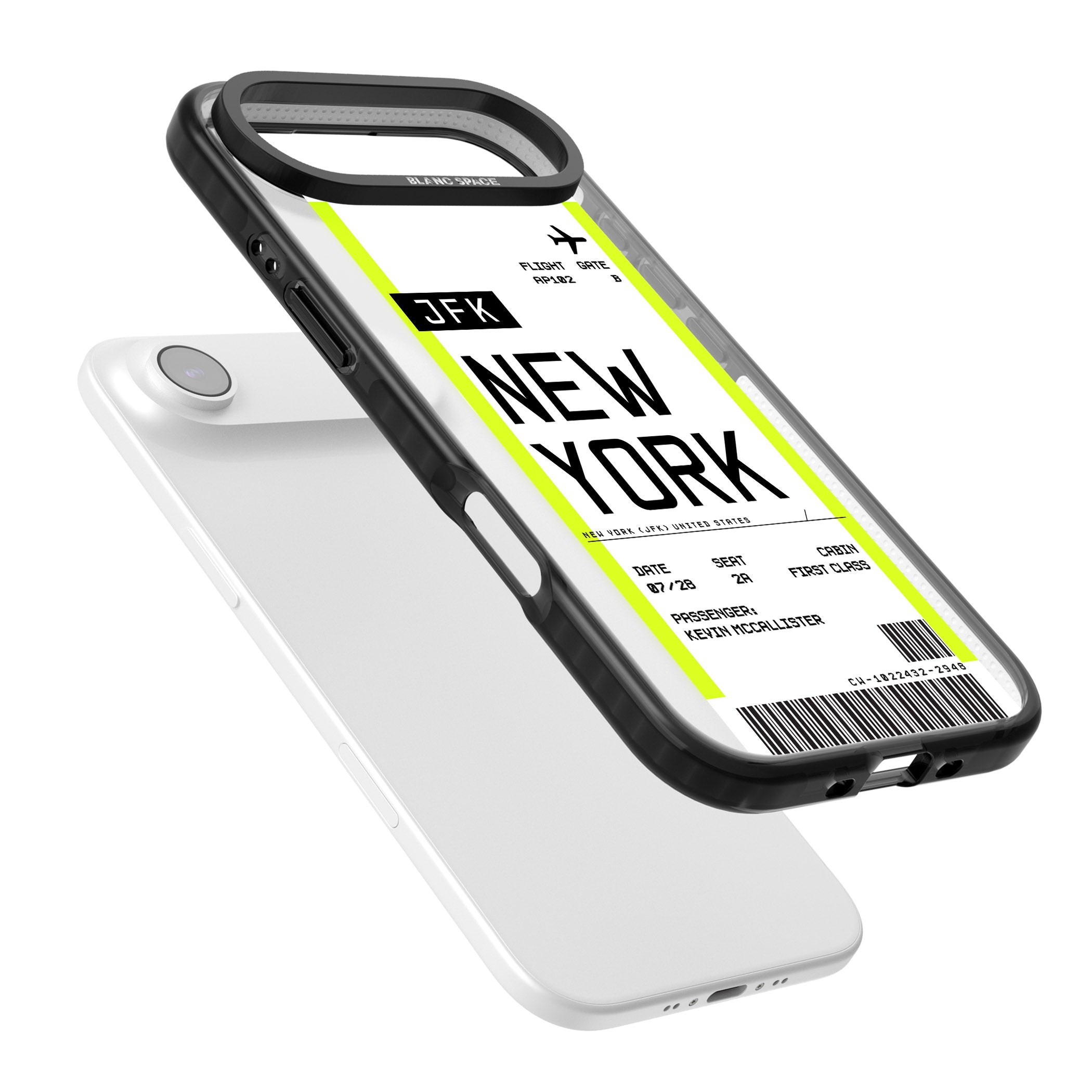 Personalised New York Boarding Pass iPhone 17 Air Impact Pro Black Phone Case Colours