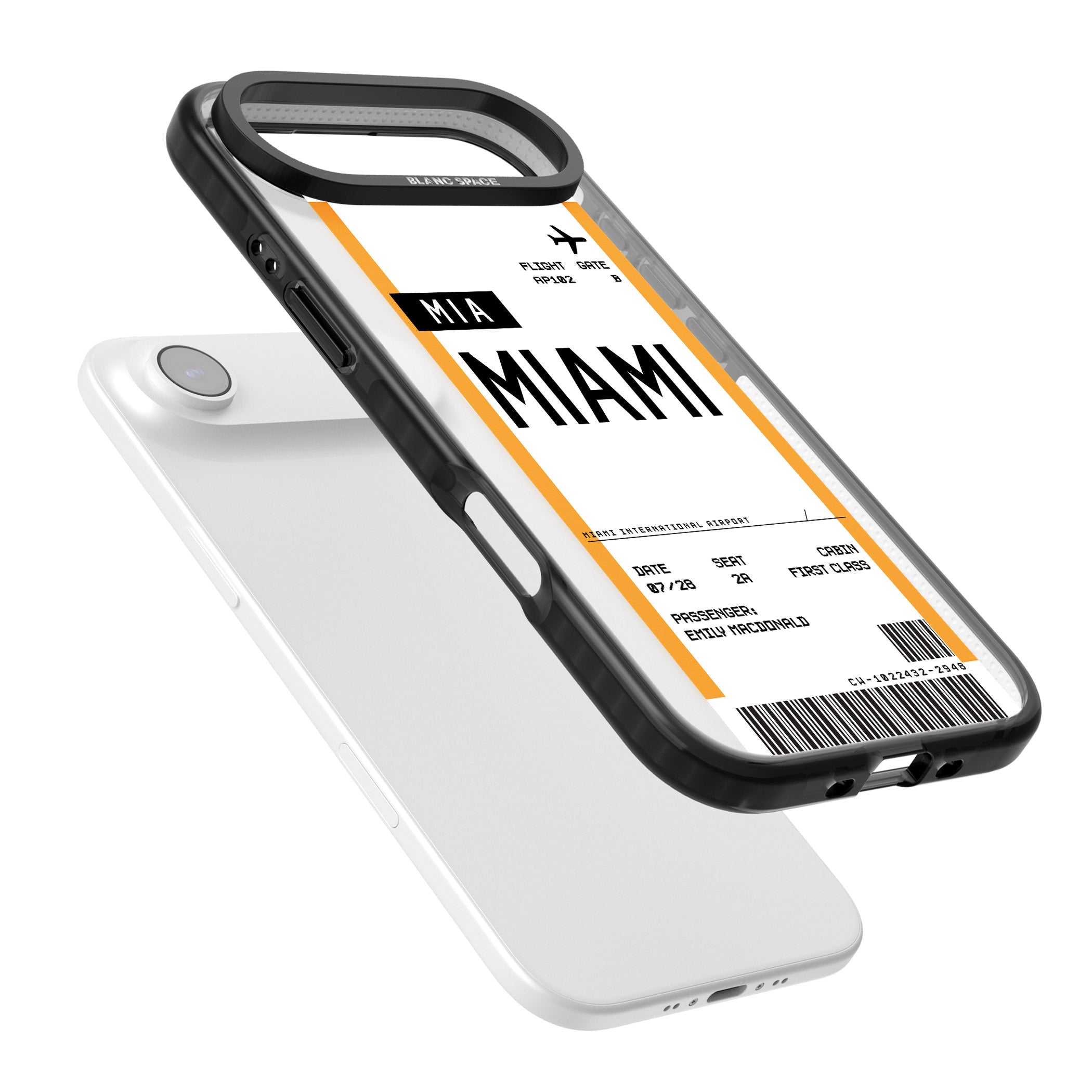 Personalised Miami Boarding Pass iPhone 17 Air Impact Pro Black Phone Case Colours