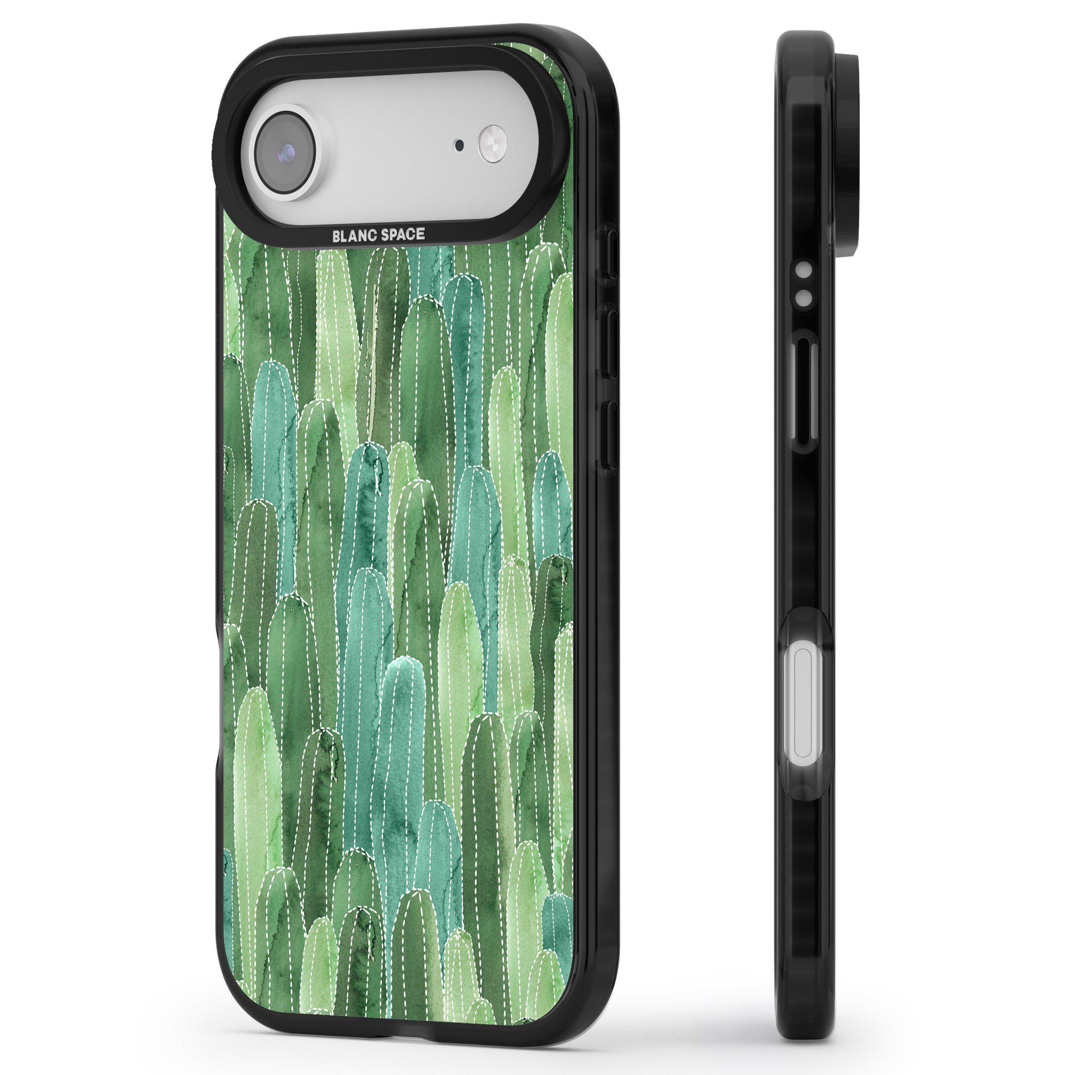 Skinny Cacti iPhone 17 Air Impact Pro Black Phone Case Side Profile