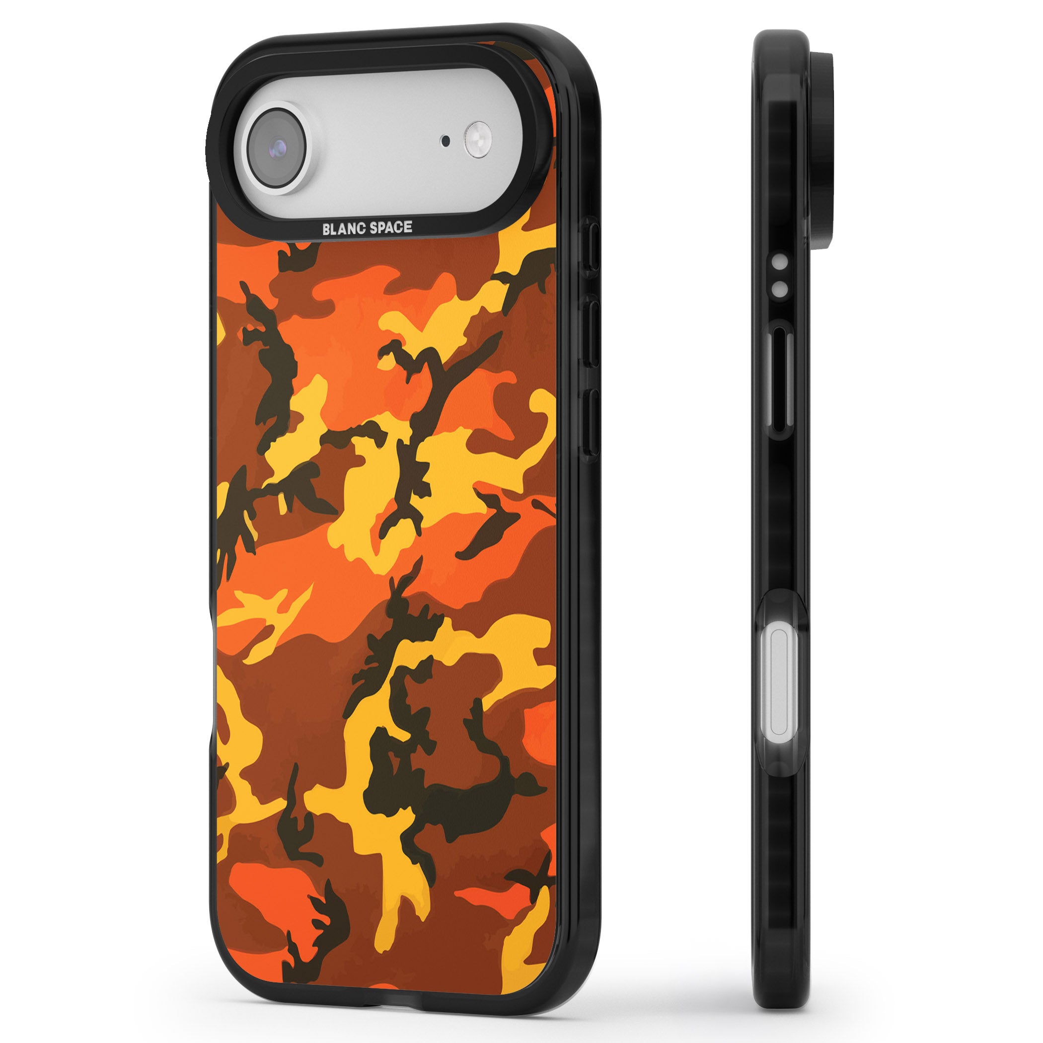 Orange Camo iPhone 17 Air Impact Pro Black Phone Case Side Profile