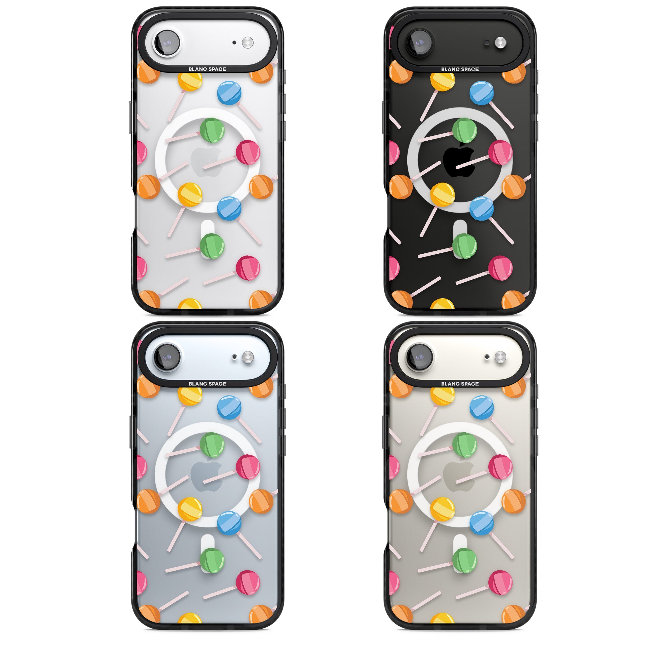 Lollipop Pattern iPhone 17 Air Impact Pro Black Phone Case APT Impact Protection