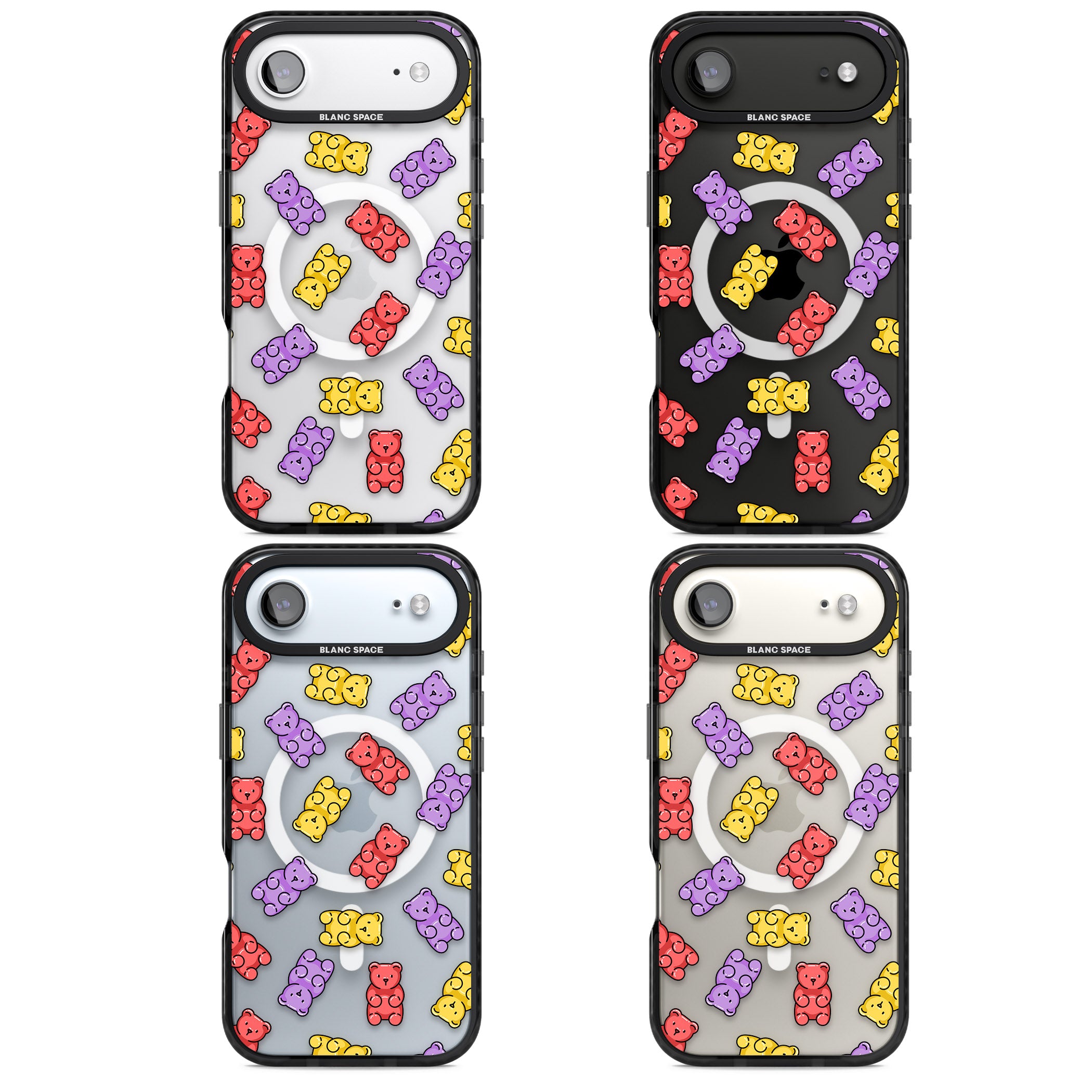 Gummy Bear Pattern iPhone 17 Air Impact Pro Black Phone Case APT Impact Protection