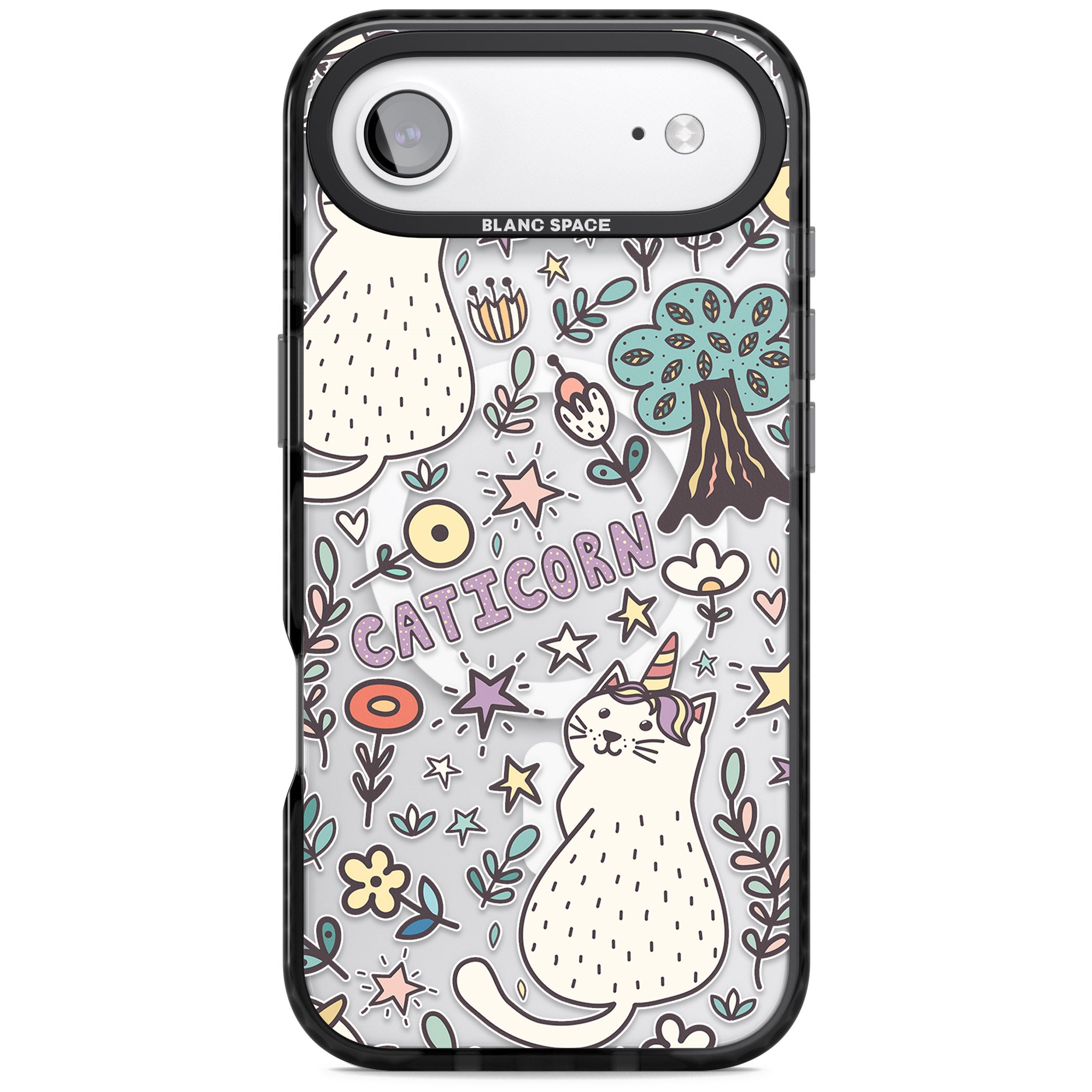 Caticorn Pattern iPhone 17 Air Impact Pro Black Phone Case