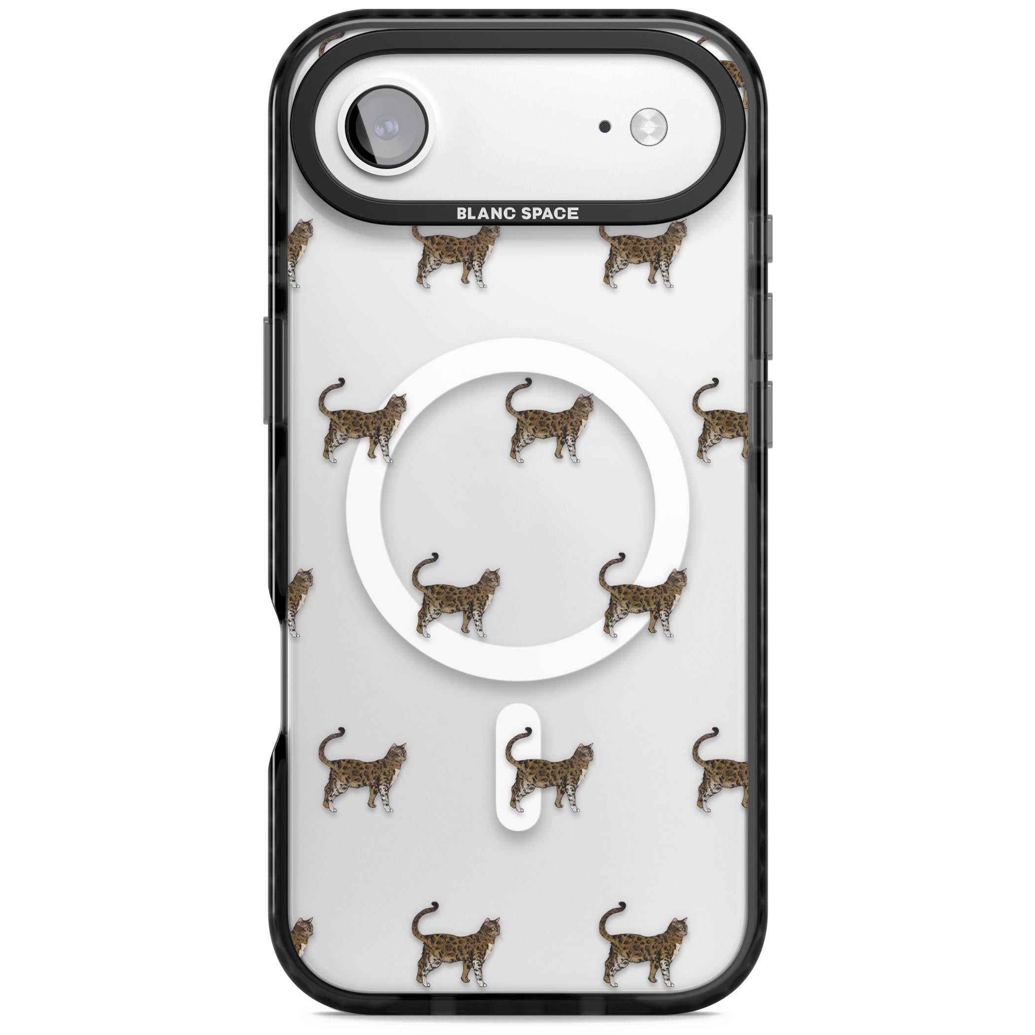Bengal Cat Pattern iPhone 17 Air Impact Pro Black Phone Case