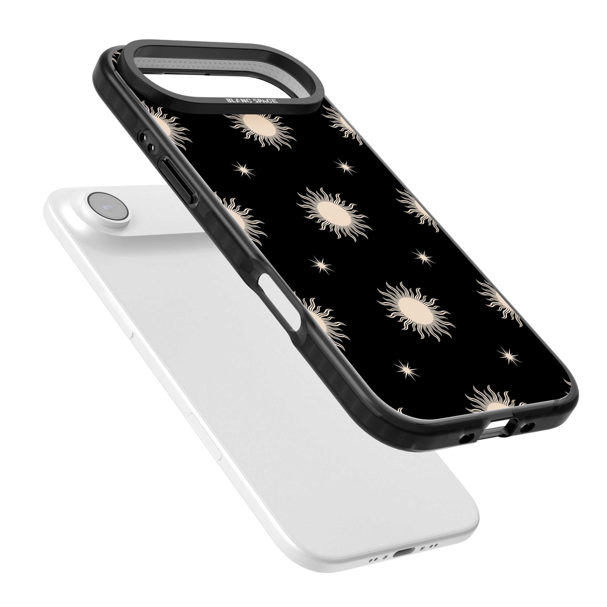 Celestial Patterns Classic Suns (Black) iPhone 17 Air Impact Pro Black Phone Case Colours
