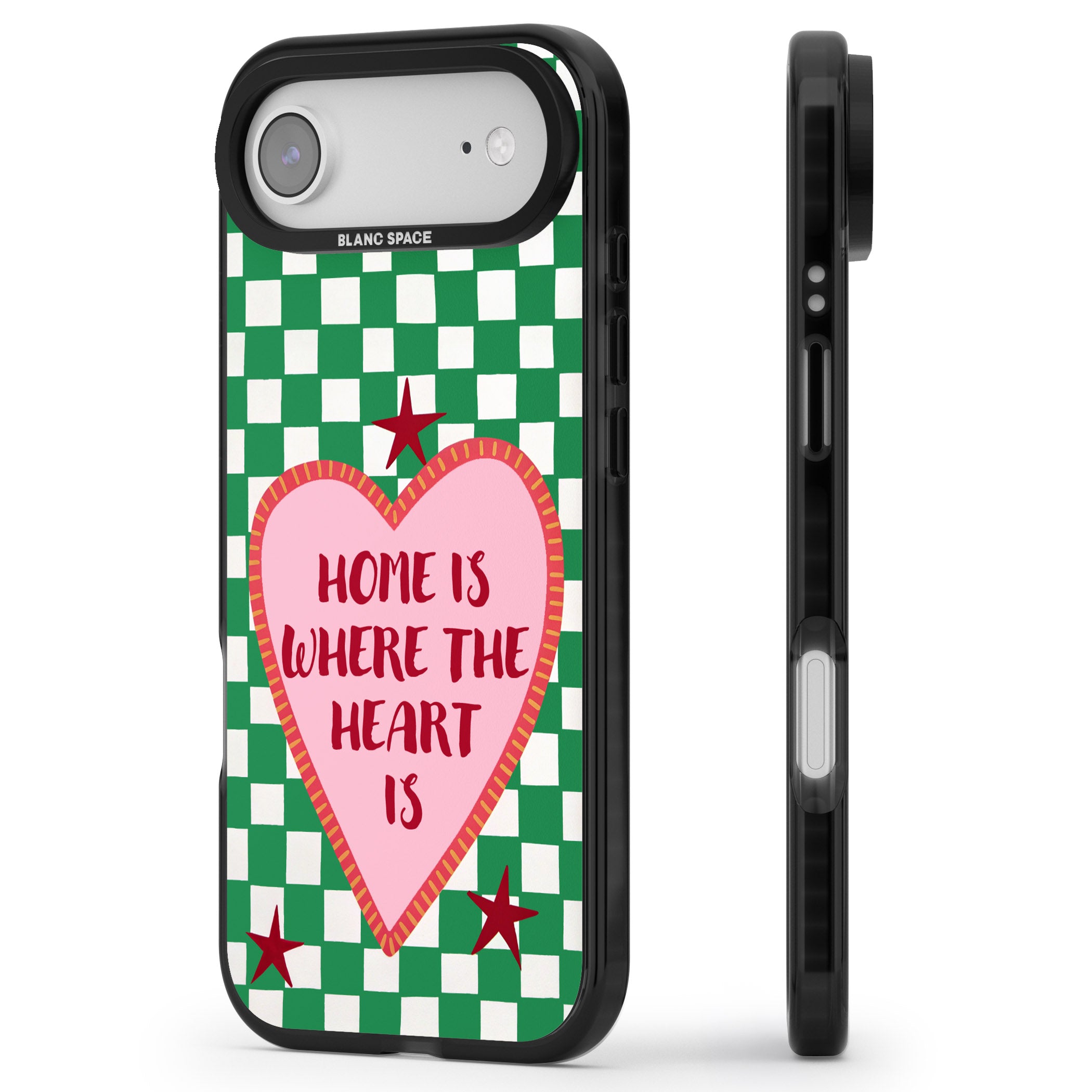 Home Is Where The Heart Is iPhone 17 Air Impact Pro Black Phone Case Side Profile