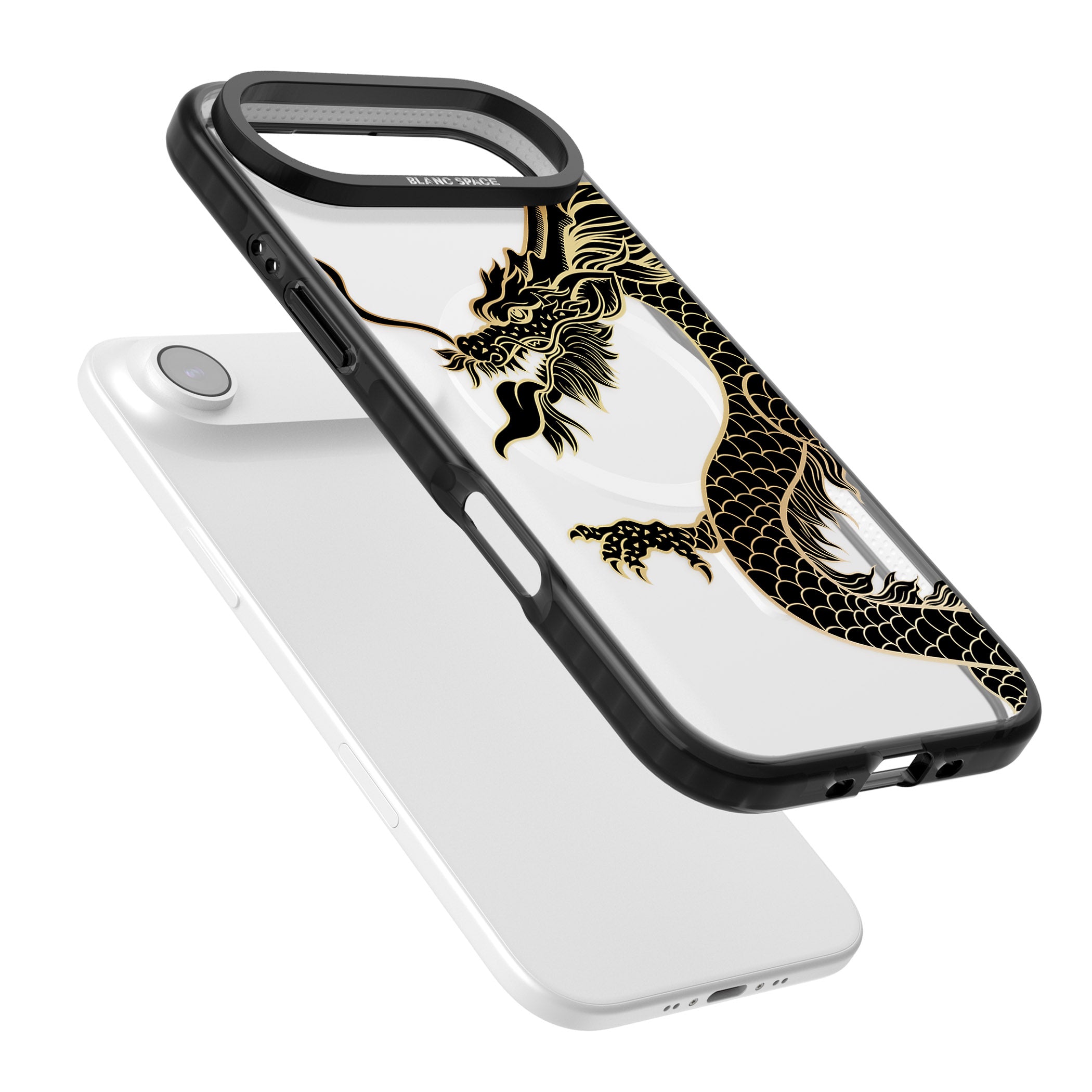 Large Black Dragon iPhone 17 Air Impact Pro Black Phone Case Colours
