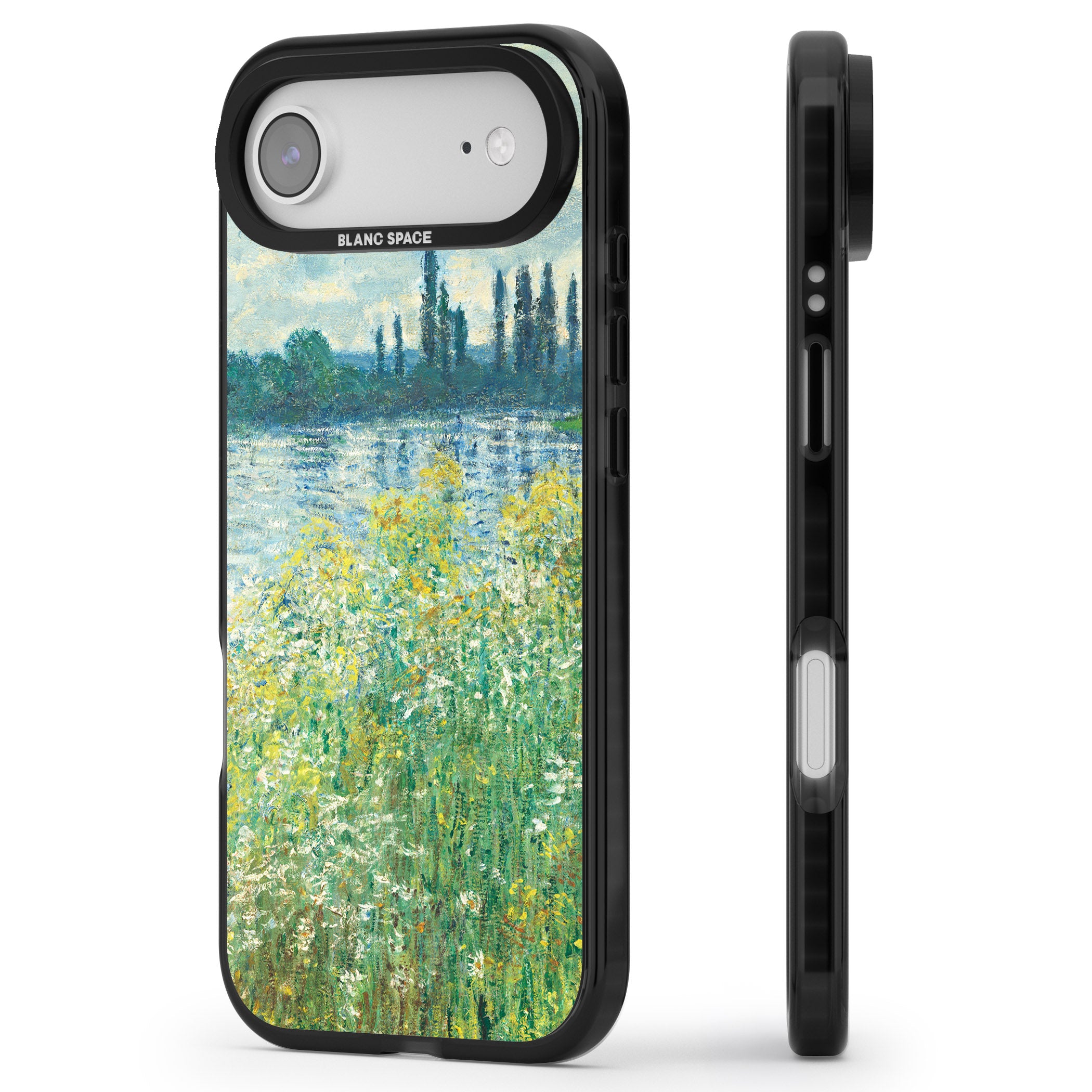 Banks Of The Seine By Claude Monet iPhone 17 Air Impact Pro Black Phone Case Side Profile
