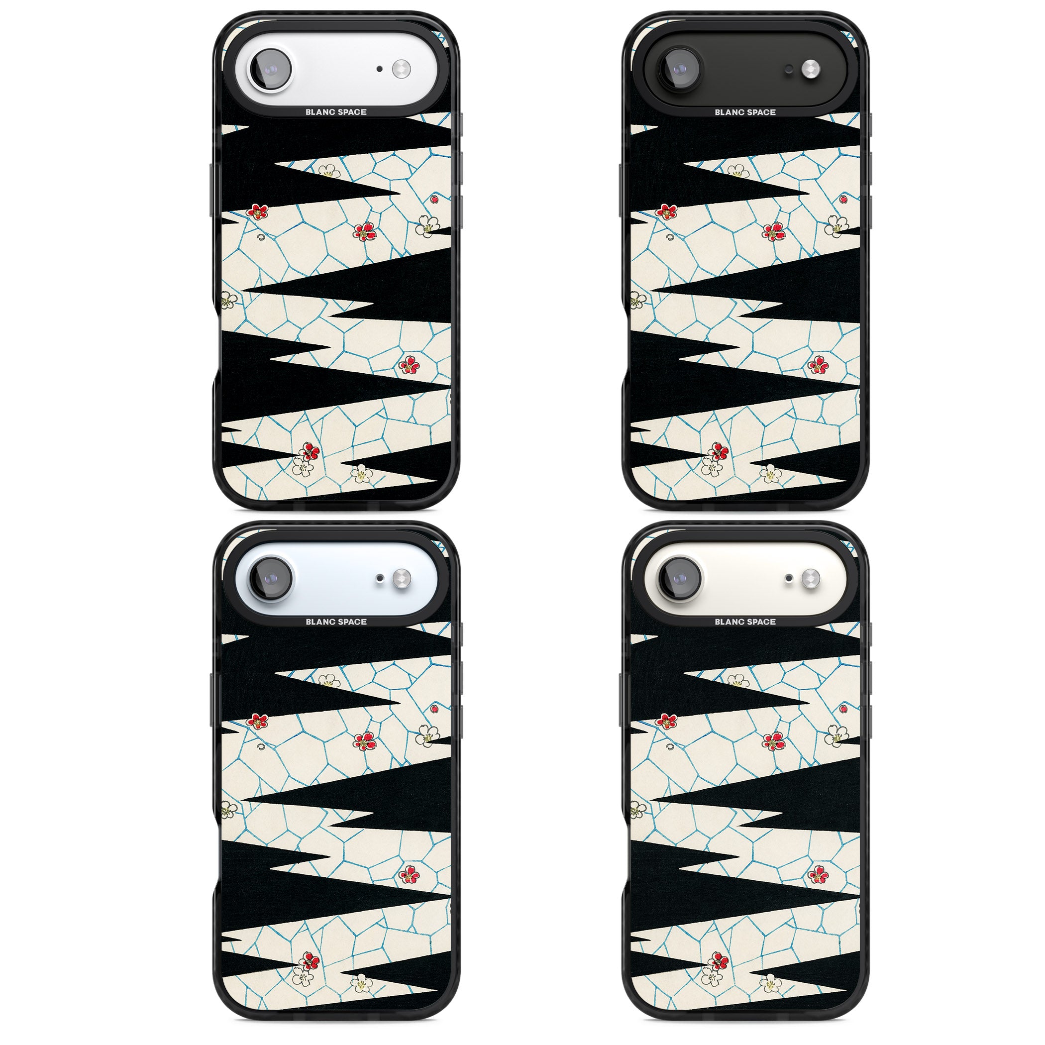 Japanese Flowers By Bijutsu Sekai iPhone 17 Air Impact Pro Black Phone Case APT Impact Protection