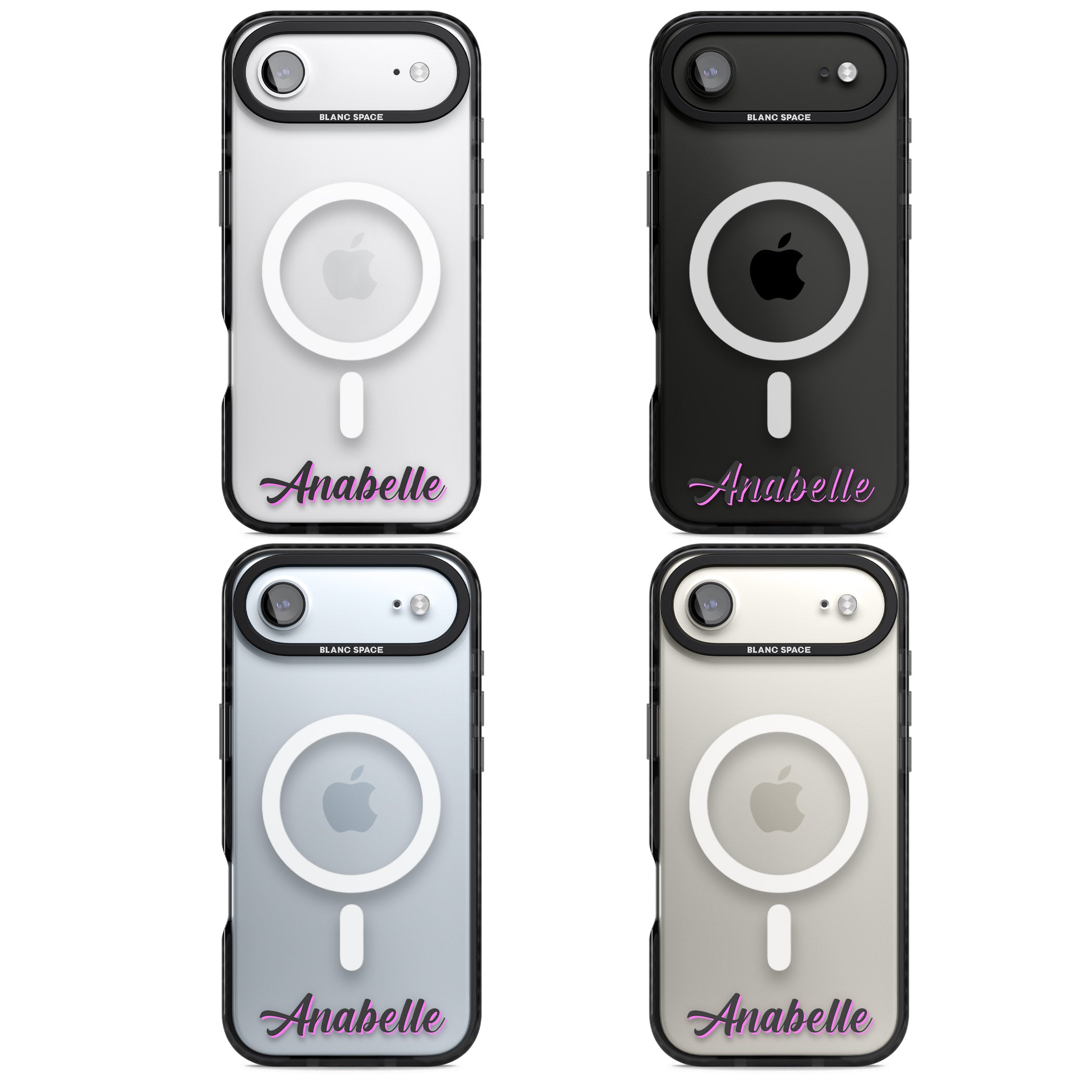 Personalised Cute Bottom Name iPhone 17 Air Impact Pro Black Phone Case APT Impact Protection