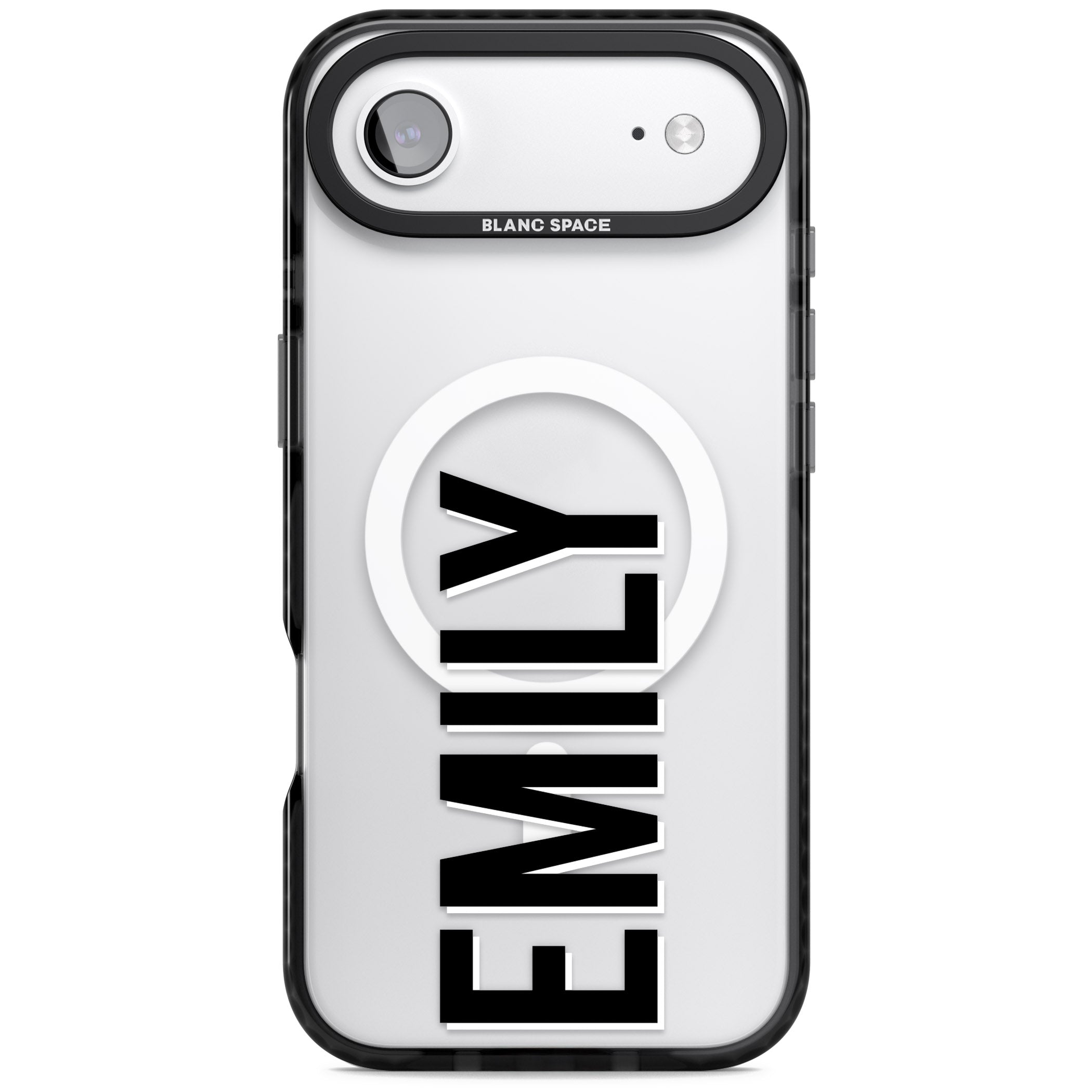 Personalised Vertical Name iPhone 17 Air Impact Pro Black Phone Case