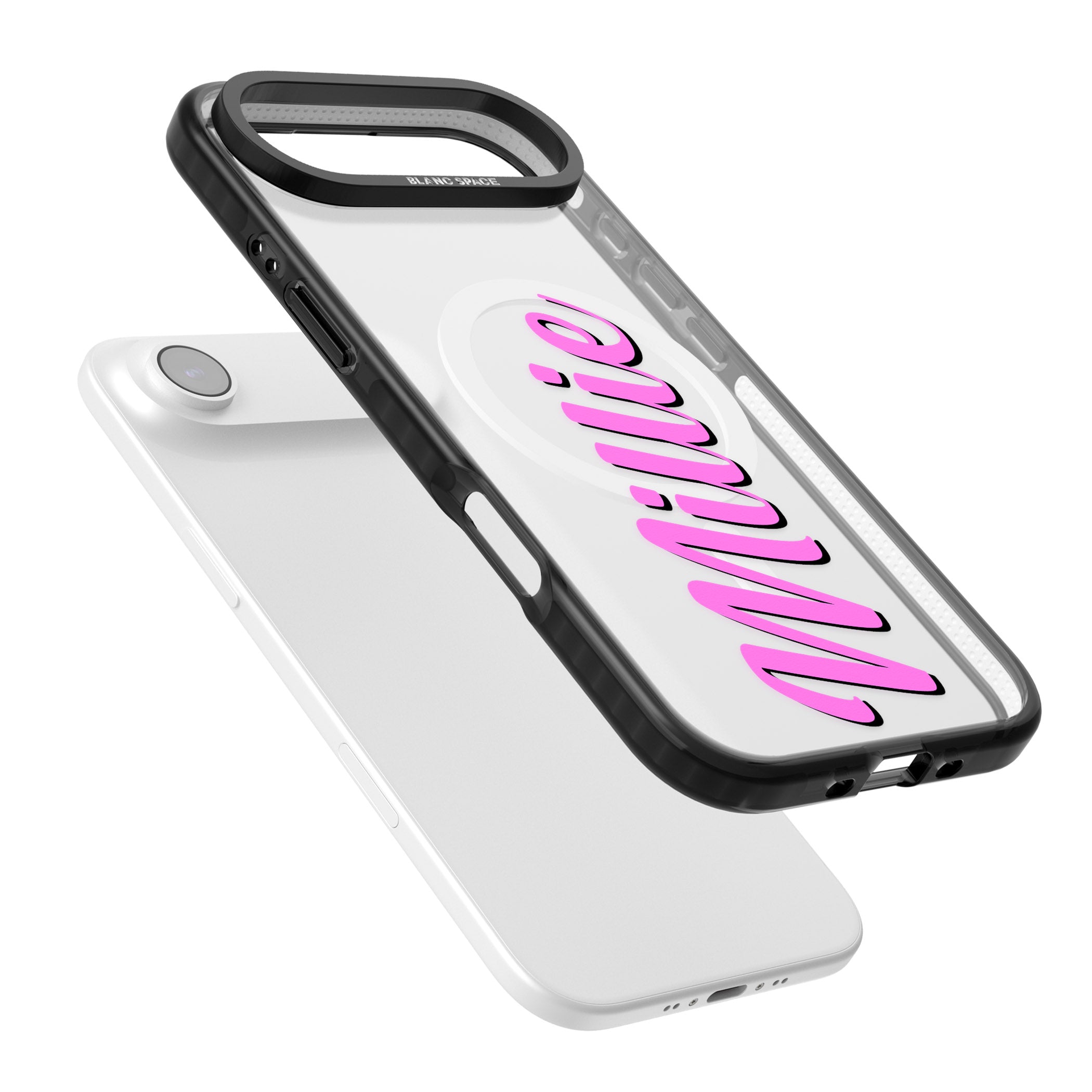 Personalised Cute Vertical Name iPhone 17 Air Impact Pro Black Phone Case Colours