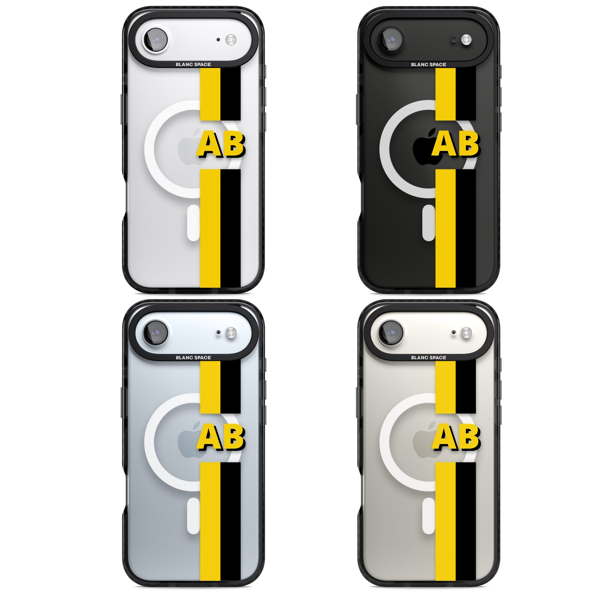 Personalised Bold Name Striped iPhone 17 Air Impact Pro Black Phone Case APT Impact Protection