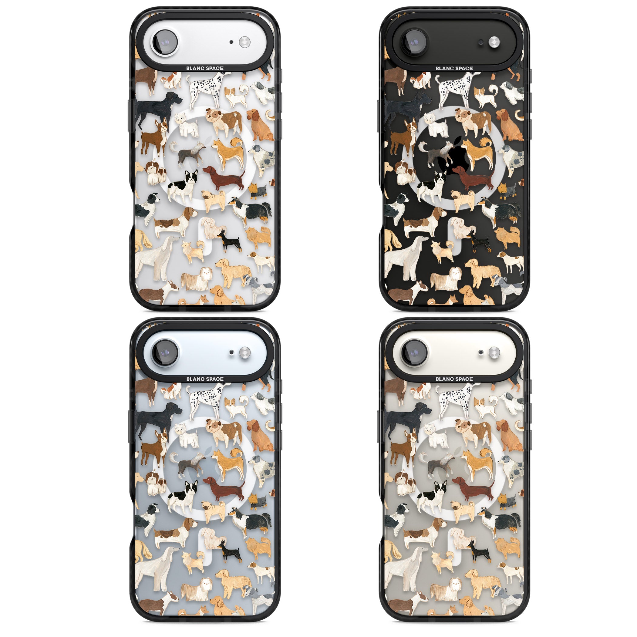 Hand Painted Dogs iPhone 17 Air Impact Pro Black Phone Case APT Impact Protection