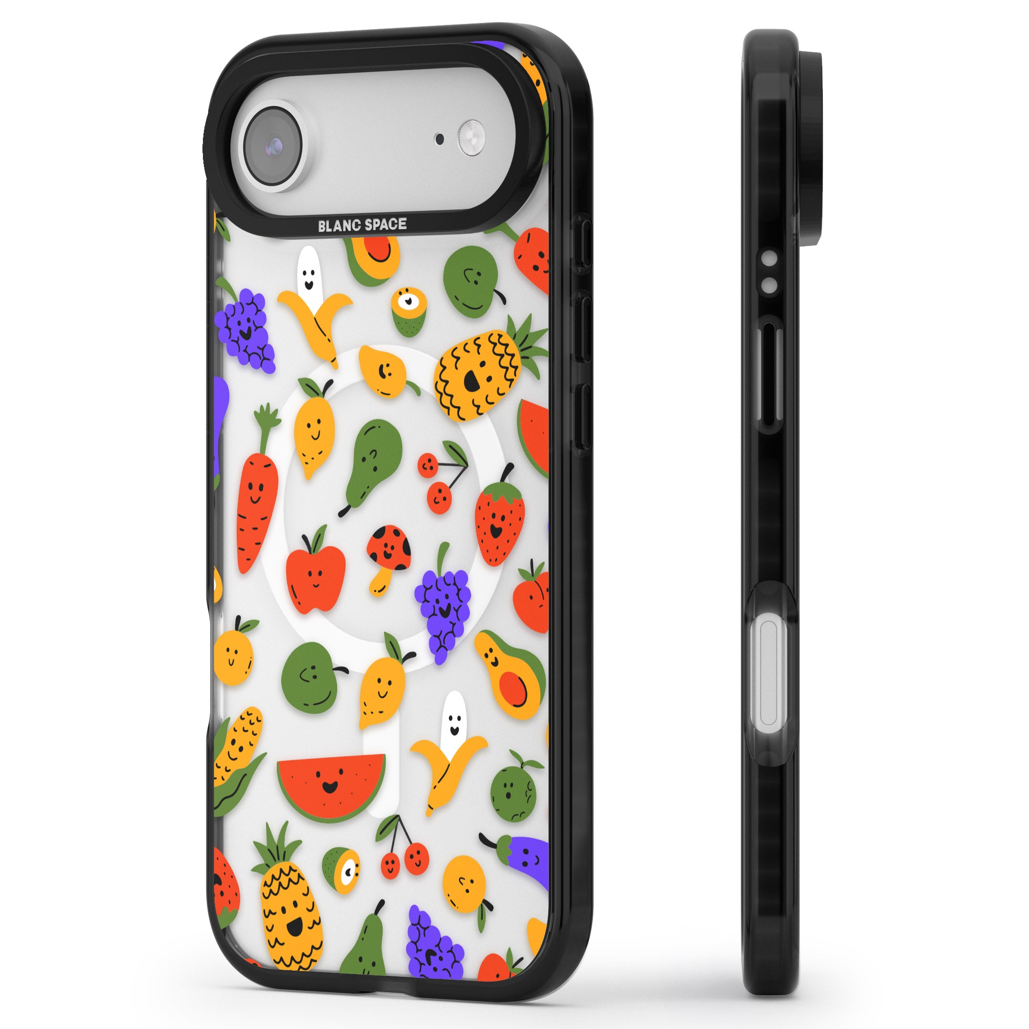 Playful Fruit Kawaii iPhone 17 Air Impact Pro Black Phone Case Side Profile