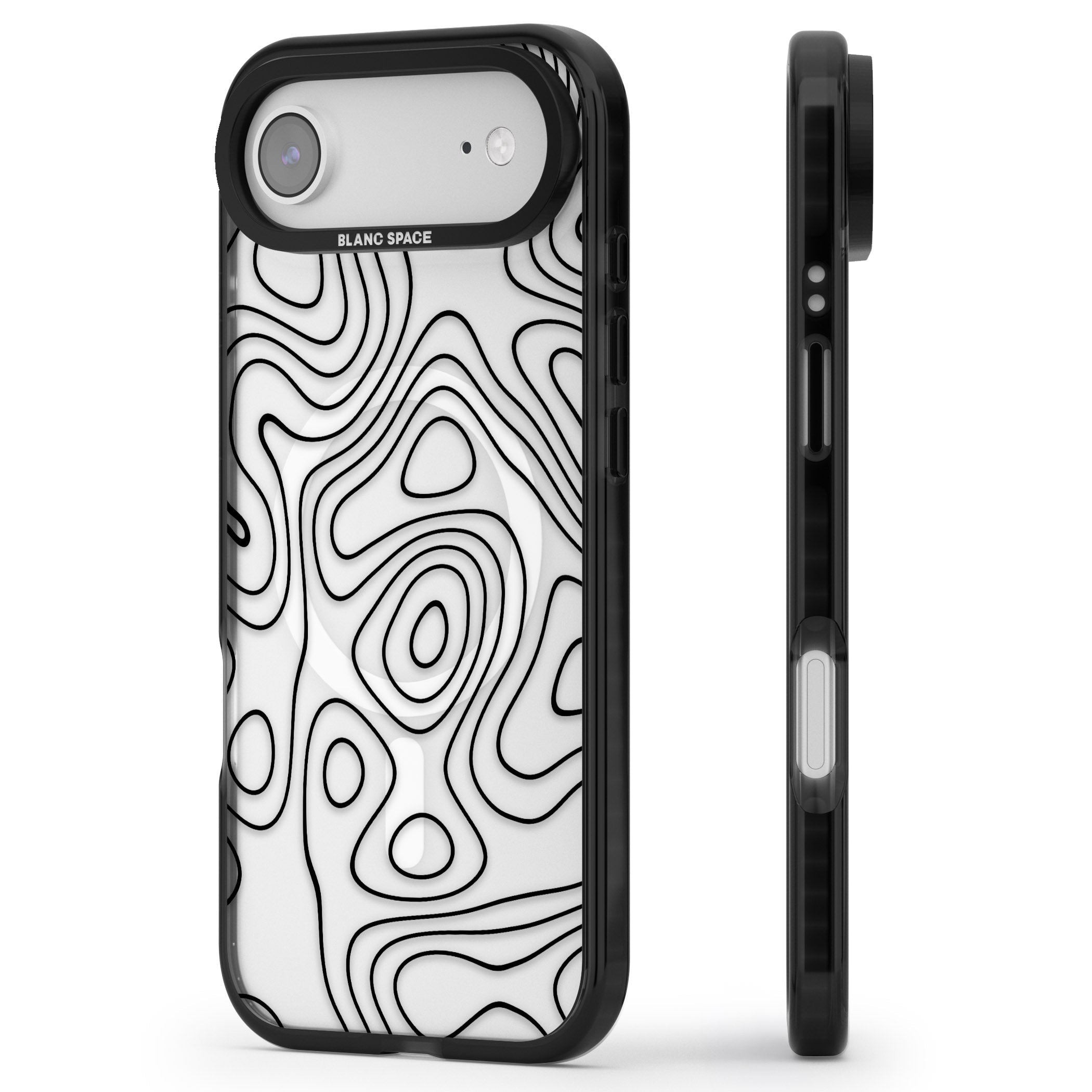 Damascus Steel iPhone 17 Air Impact Pro Black Phone Case Side Profile