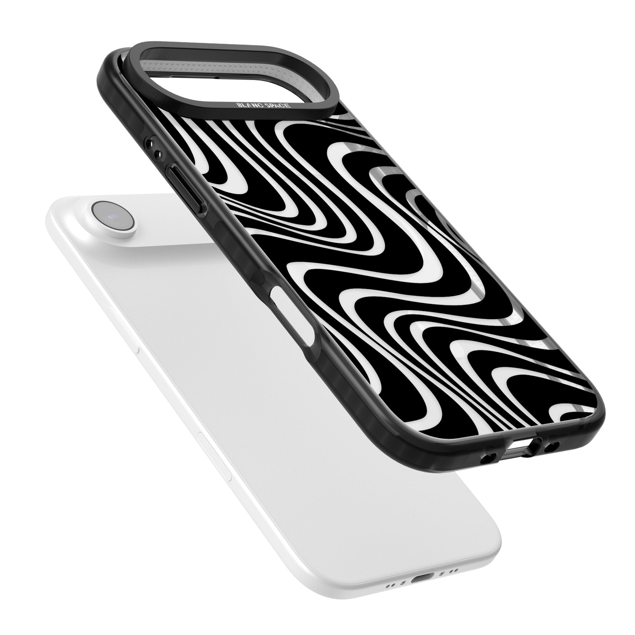 Abstract Waves iPhone 17 Air Impact Pro Black Phone Case Colours