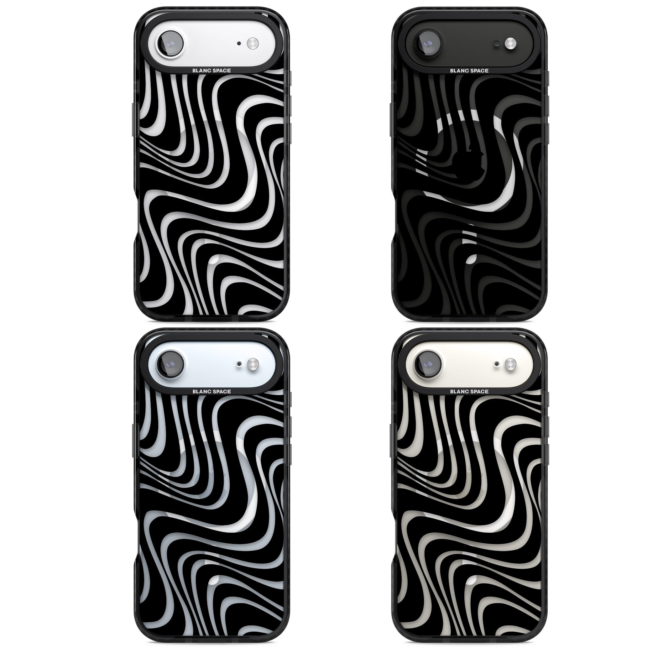 Abstract Waves iPhone 17 Air Impact Pro Black Phone Case APT Impact Protection