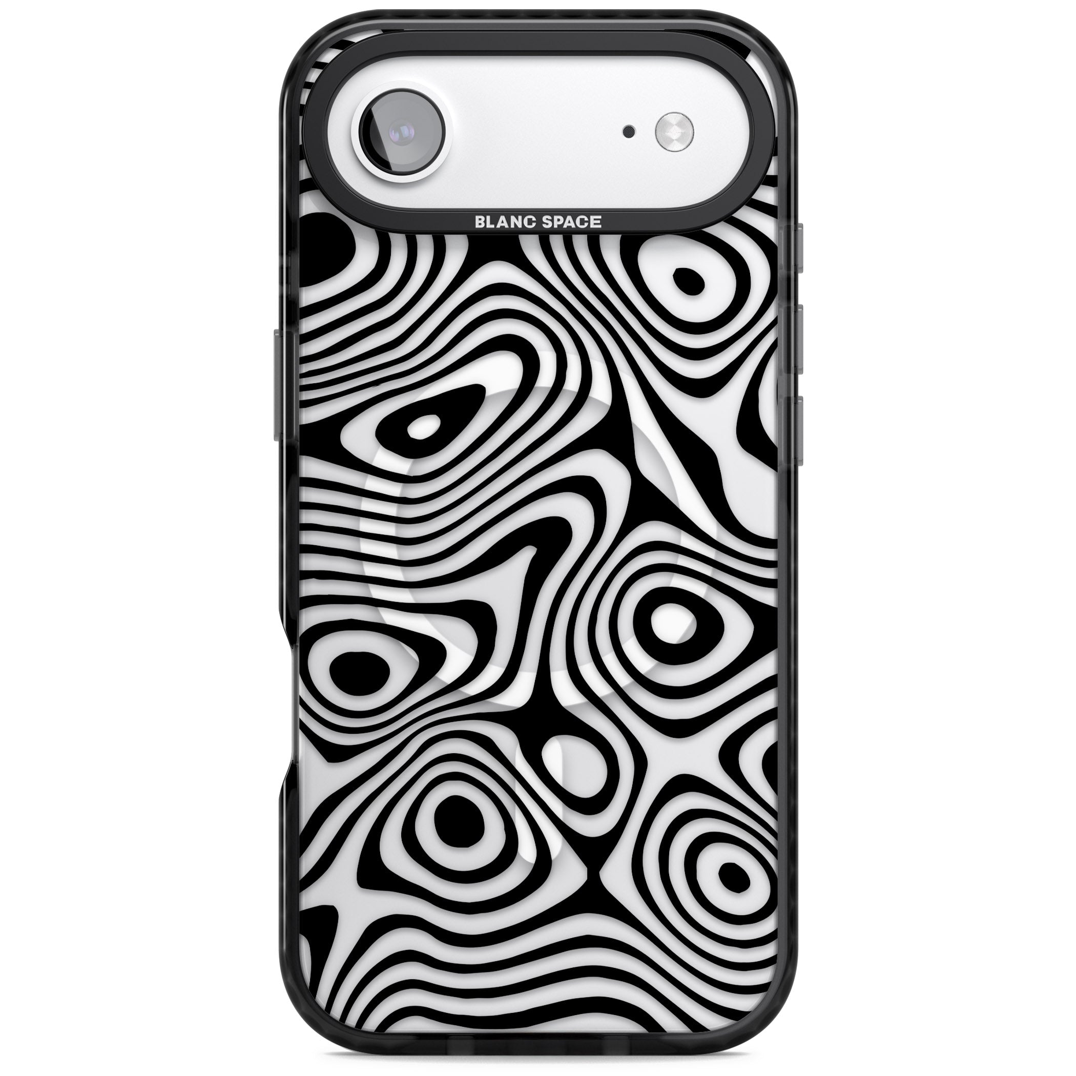 Dark Topographic Map iPhone 17 Air Impact Pro Black Phone Case