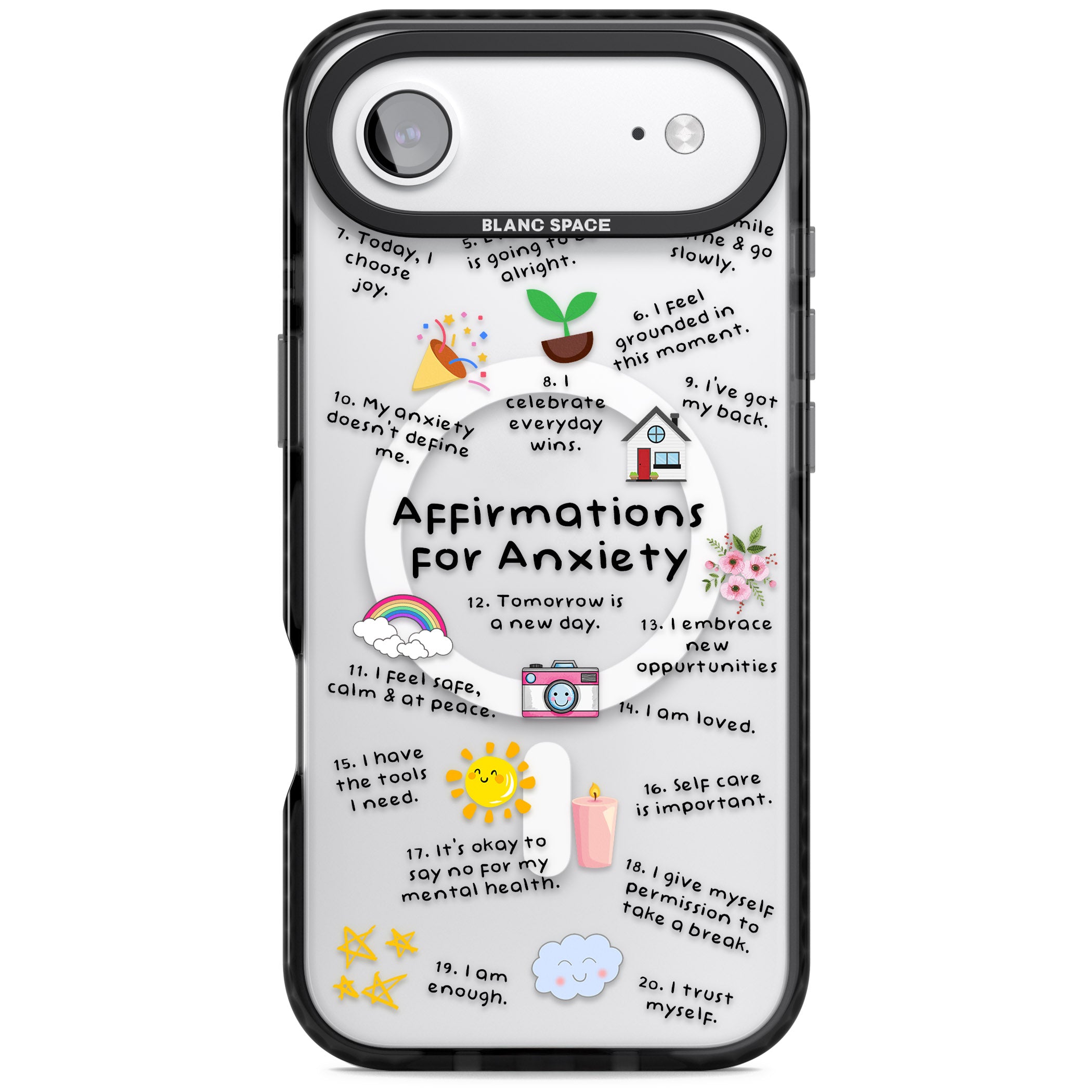 Anxiety Black Text iPhone 17 Air Impact Pro Black Phone Case