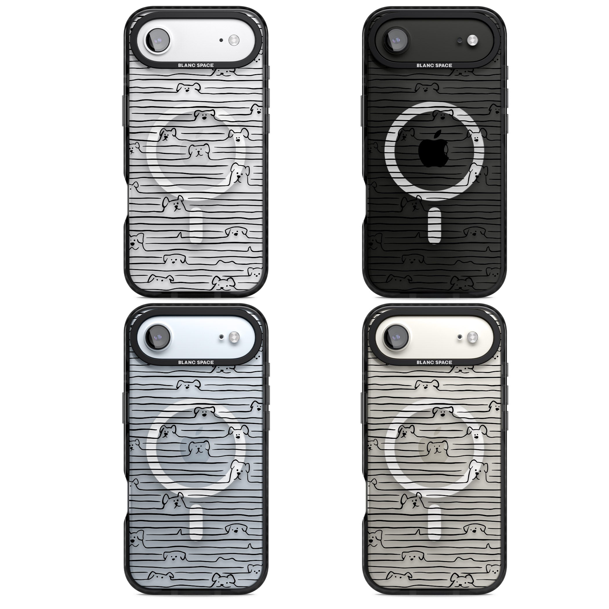 Dog Line Art Black iPhone 17 Air Impact Pro Black Phone Case APT Impact Protection