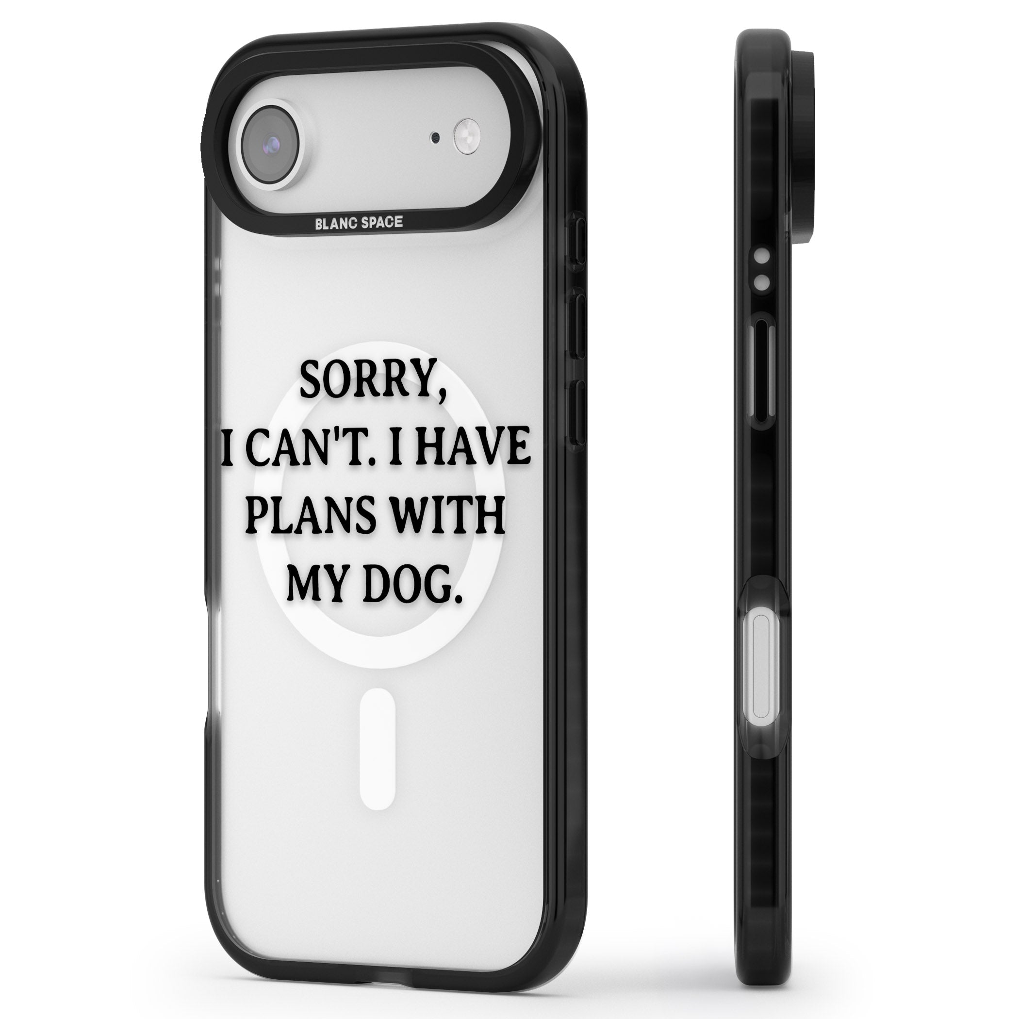 I Have Plans With My Dog iPhone 17 Air Impact Pro Black Phone Case Side Profile