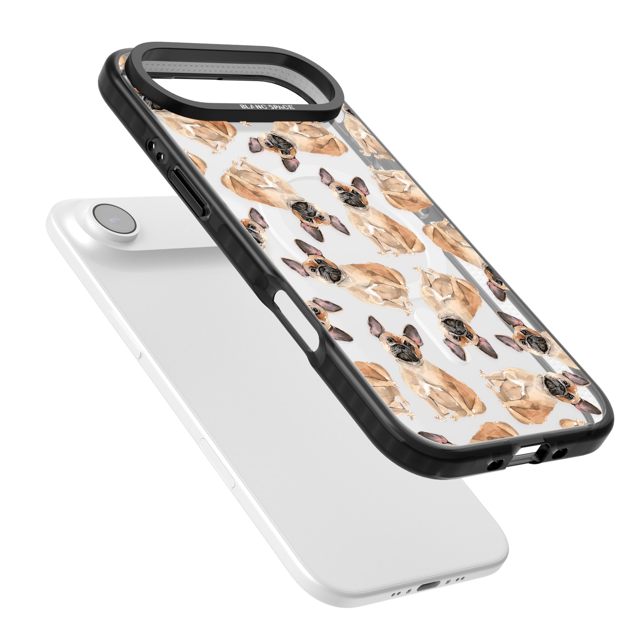 French Bulldog Watercolour Pattern iPhone 17 Air Impact Pro Black Phone Case Colours