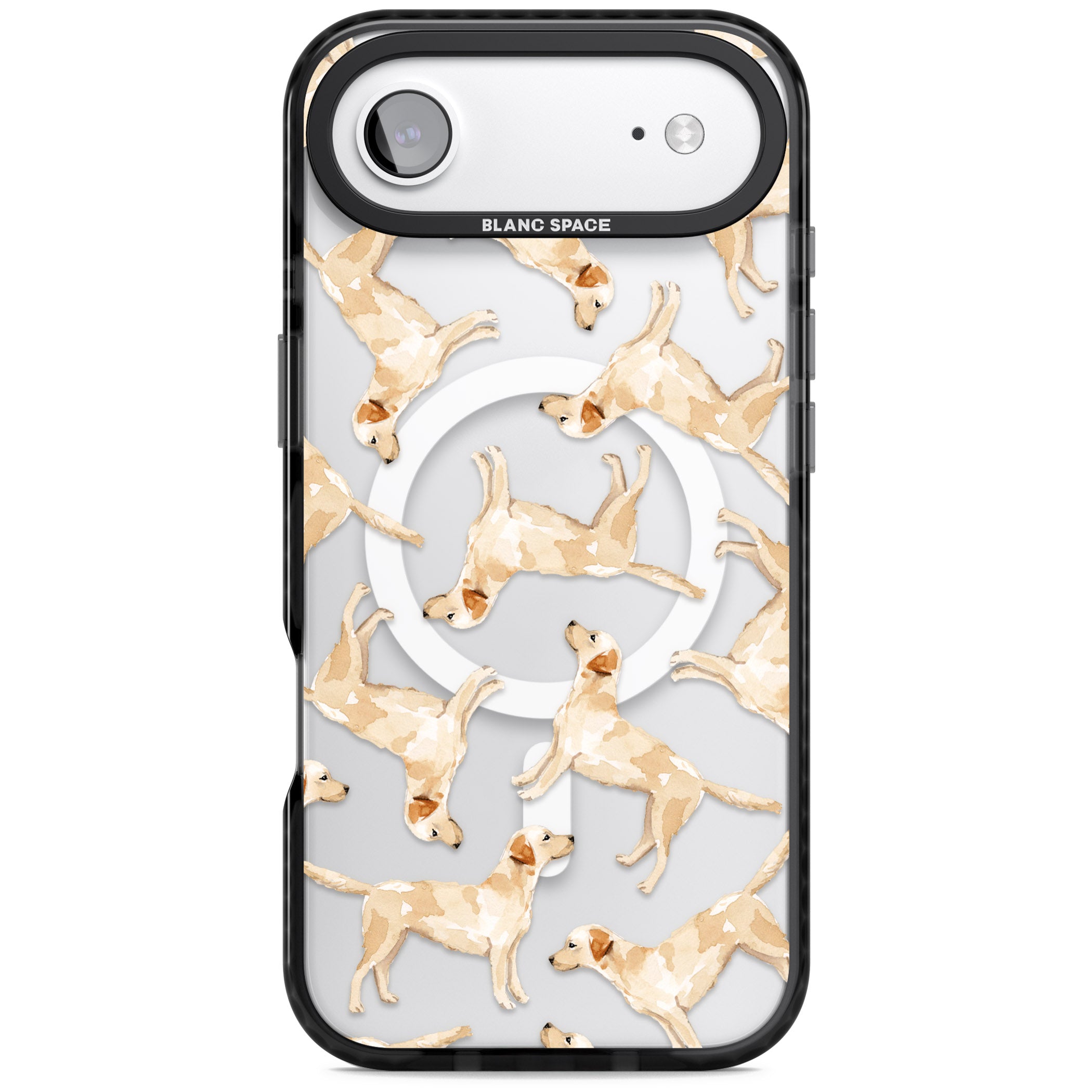 Yellow Labrador Watercolour Dog Pattern iPhone 17 Air Impact Pro Black Phone Case