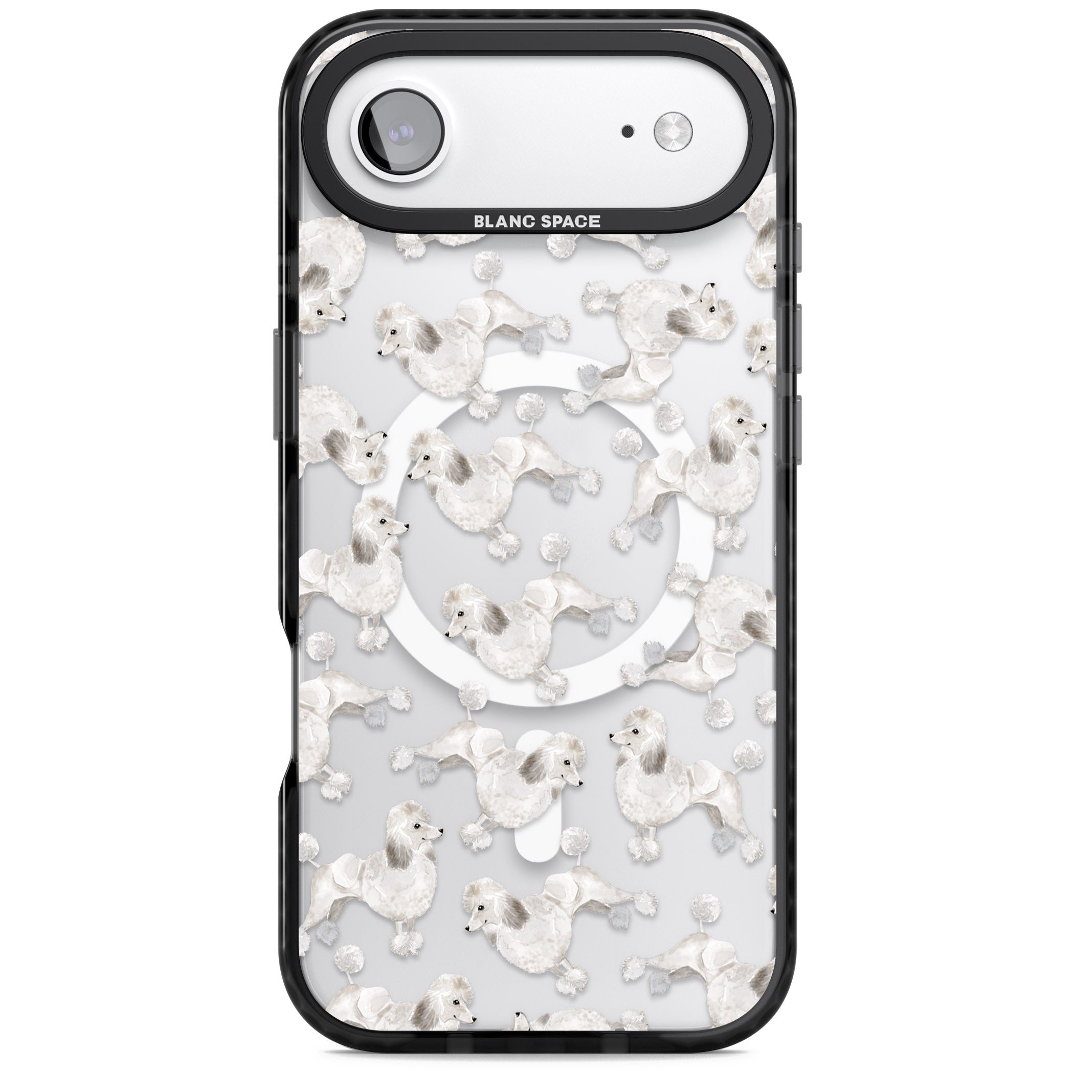 Poodle Watercolor Pattern iPhone 17 Air Impact Pro Black Phone Case