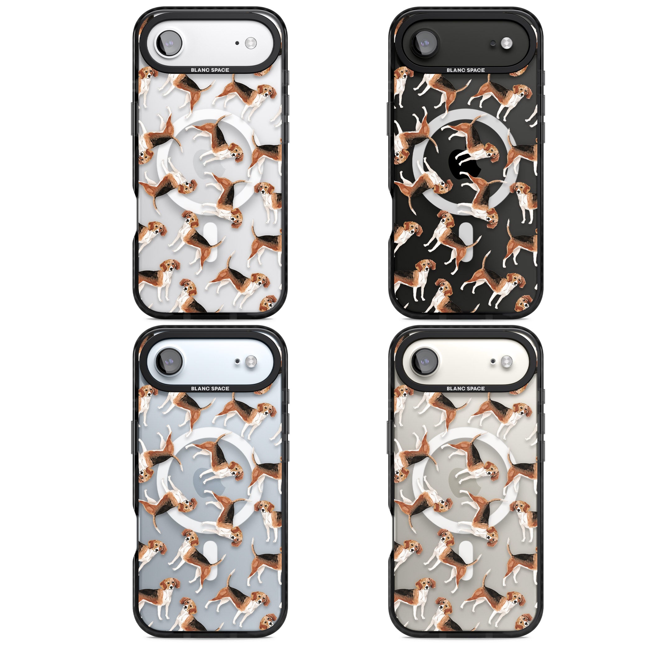 Beagle Watercolor Pattern iPhone 17 Air Impact Pro Black Phone Case APT Impact Protection
