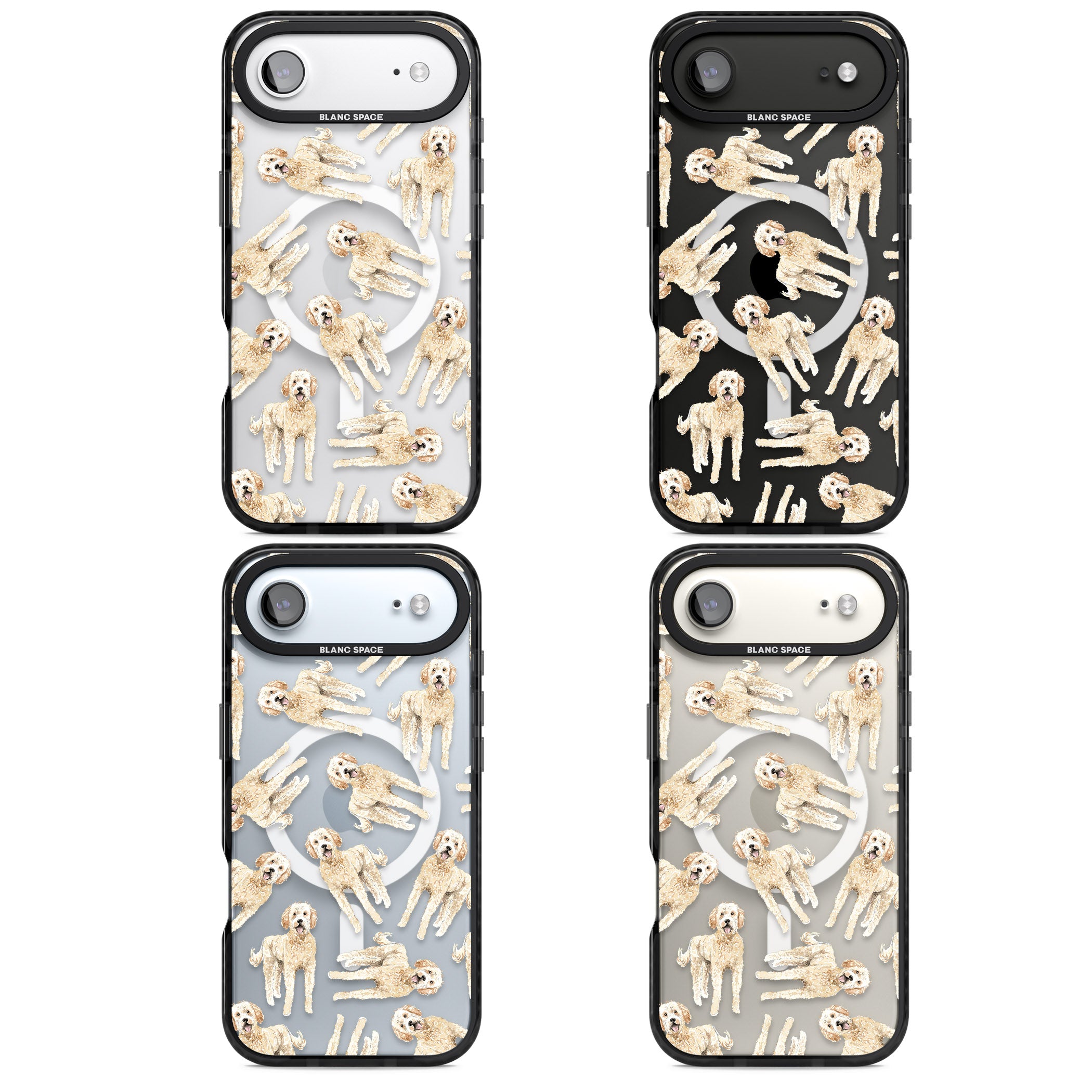 Goldendoodle Watercolour Dog Pattern iPhone 17 Air Impact Pro Black Phone Case APT Impact Protection