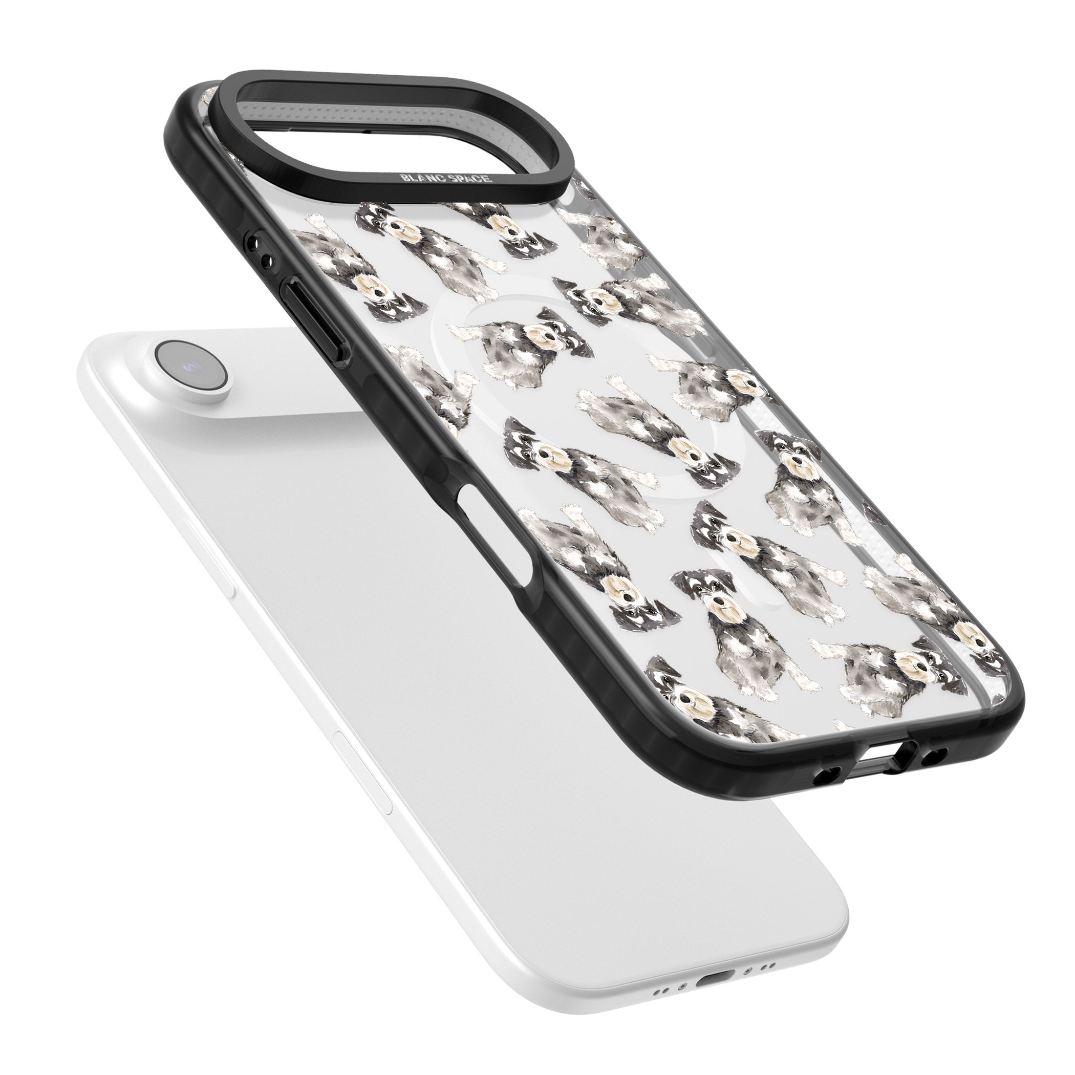 Miniature Schnauzer Watercolor iPhone 17 Air Impact Pro Black Phone Case Colours