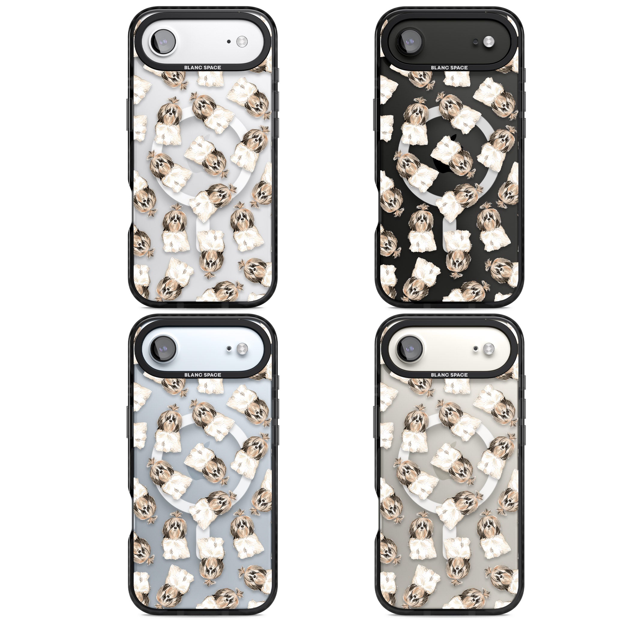 Shih Tzu Pattern Long Hair iPhone 17 Air Impact Pro Black Phone Case APT Impact Protection