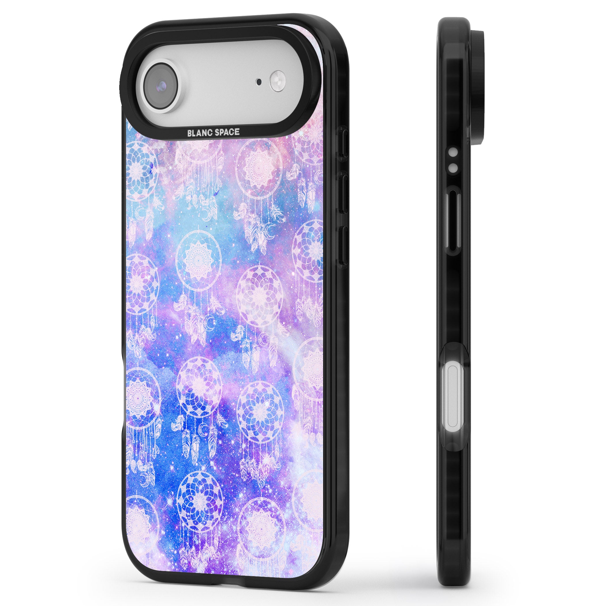 Dreamcatcher Galaxy Tie Dye iPhone 17 Air Impact Pro Black Phone Case Side Profile