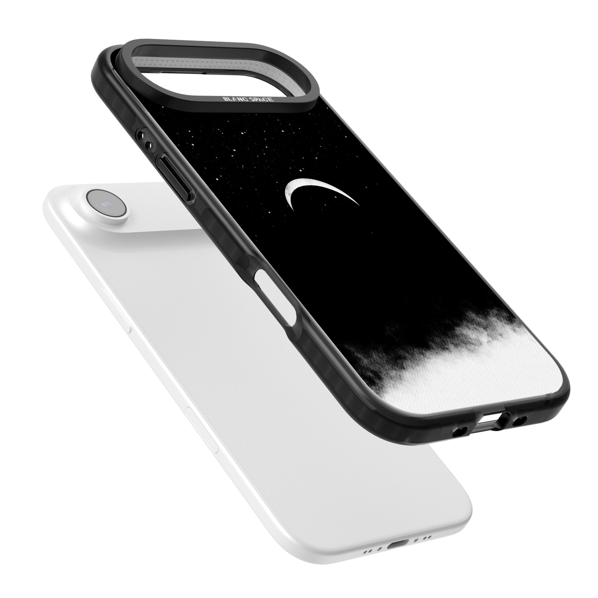 Crescent Moon Night Sky iPhone 17 Air Impact Pro Black Phone Case Colours